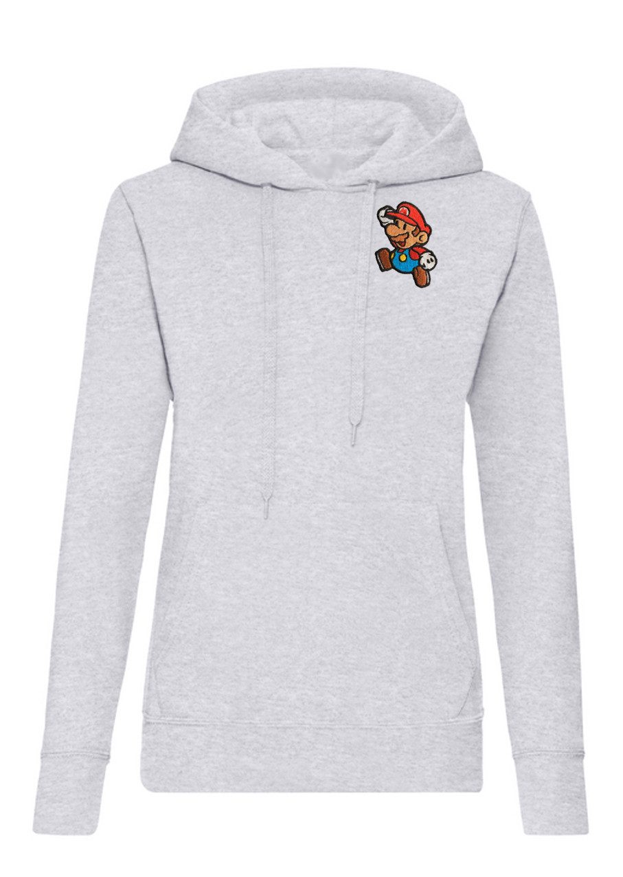 Hoodie Damen Hoodie Stick-Patch Mario Luigi Super Wario Yoshi Peach Retro