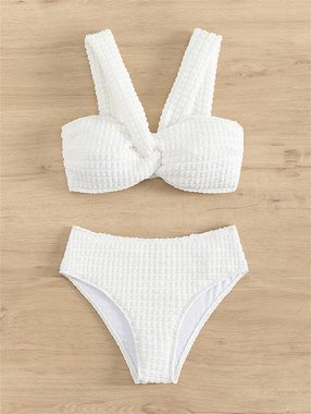 HOTDUCK Triangel-Bikini Frauen Anzug Front Twist Hanging Neck Zweiteiliger Badeanzug