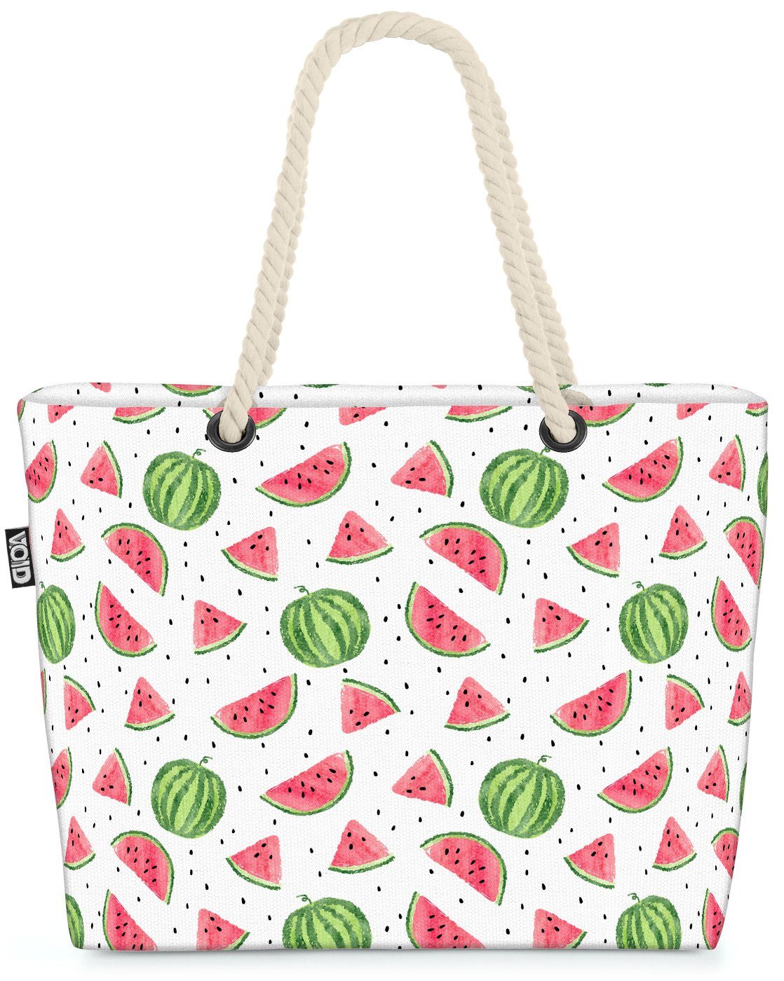 VOID Strandtasche (1-tlg), Aquarell Wassermelone Wassermelone Kochen Essen Beach Sommer Bag Früchte