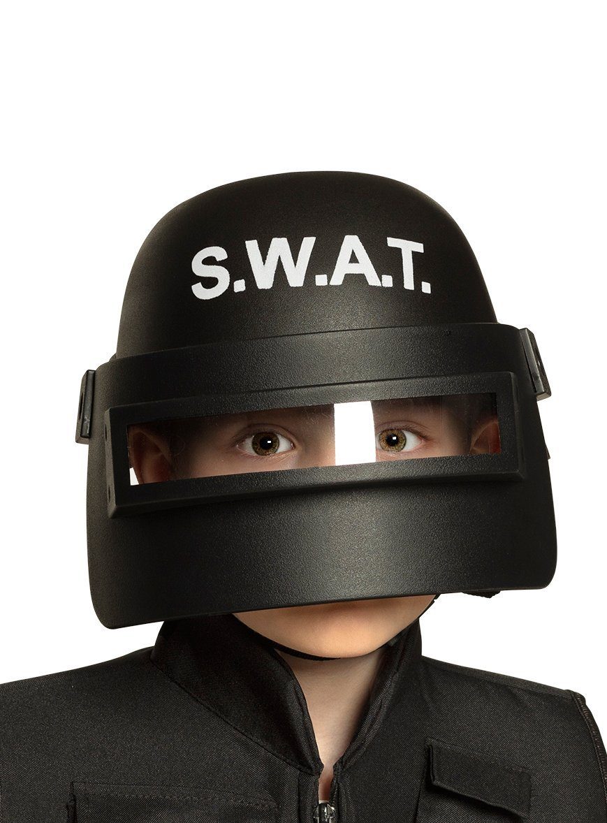 Boland Polizei-Kostüm Gepanzerter SWAT Polizeihelm, Größenverstellbarer Einsatzhelm in der stahlharten Deluxe-Ausführung