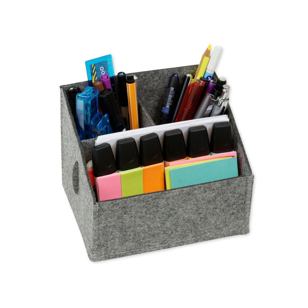 TimeTEX Organizer Tisch-Organizer "Filzi II" aus Filz, grau