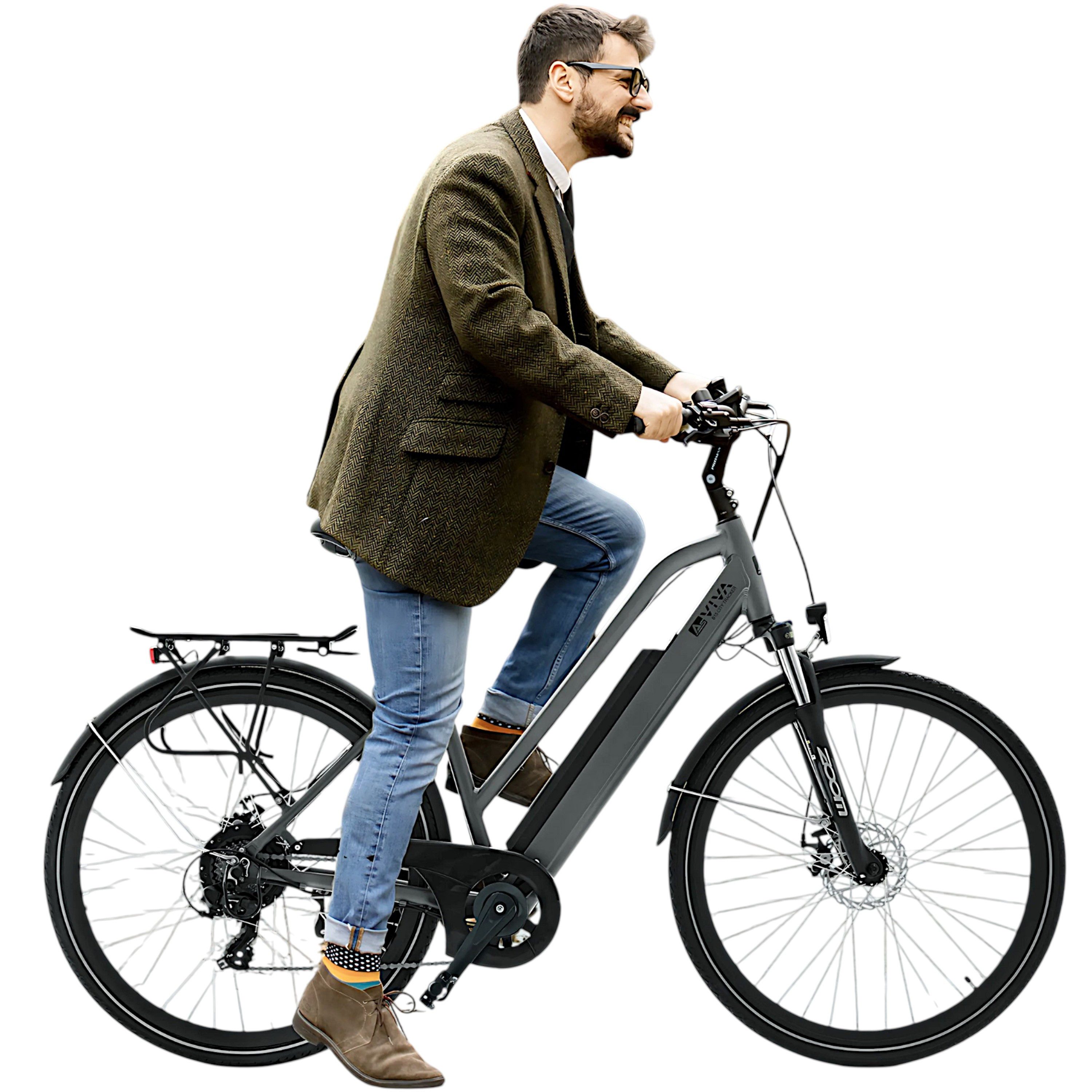 AsVIVA E-Bike Trekkingrad, Cityrad B15 28 Zoll, 7 Gang Shimano Shimano Tourney / SIS RevoShift Schaltwerk, Kettenschaltung, Heckmotor, 504 Wh, 250W Bafang-Motor, Pedelec mit Gepäckträger, Samsung Akku