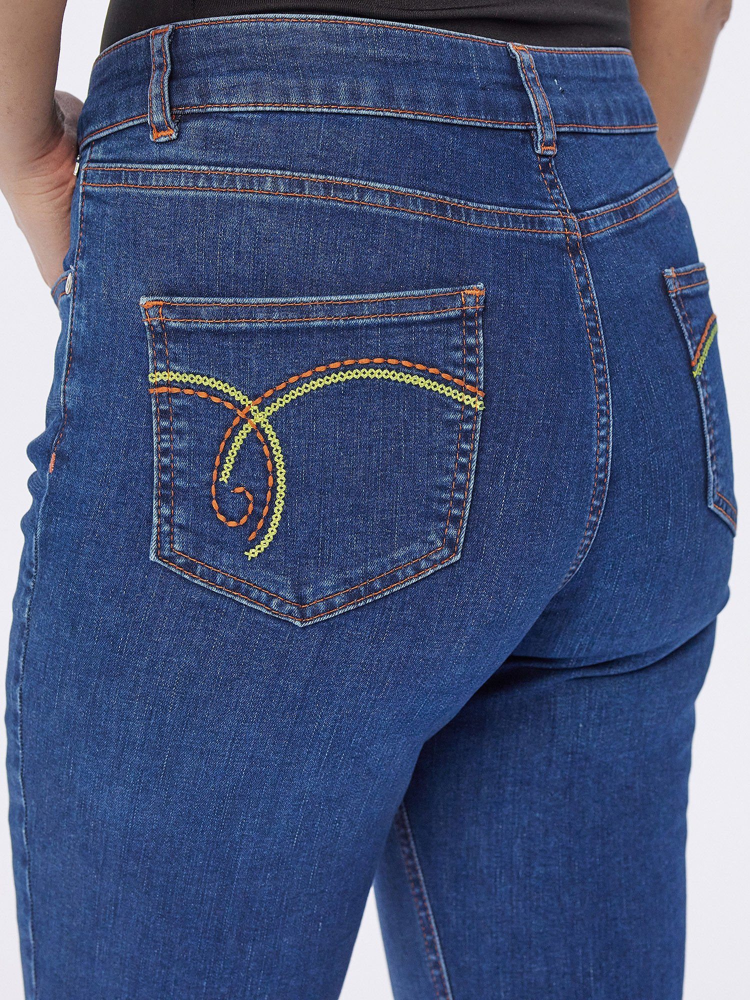 Denim-Hose Christian Materne Skinny-fit-Jeans 3D Zierstitching mit