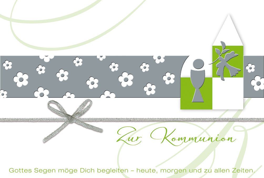 BSB Grußkarten Kommunion - Glückwunschkarte im Format 11,5 x 17 cm mit Briefumschlag