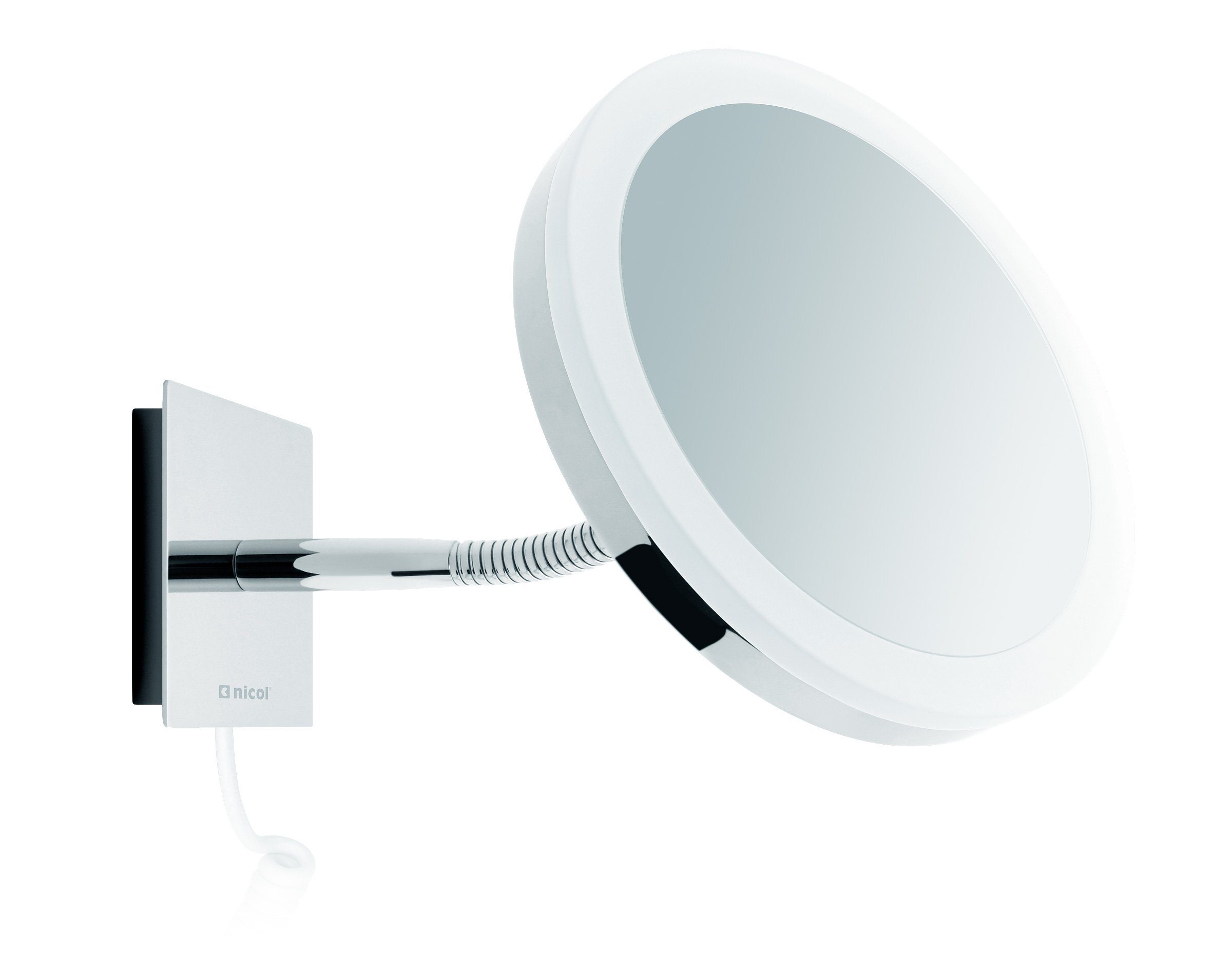 LED-Tageslichtbeleuchtung, Kosmetikspiegel mit Kosmetikspiegel Sara, Schwanenhals Vergrößerung, 5-fach Nicol
