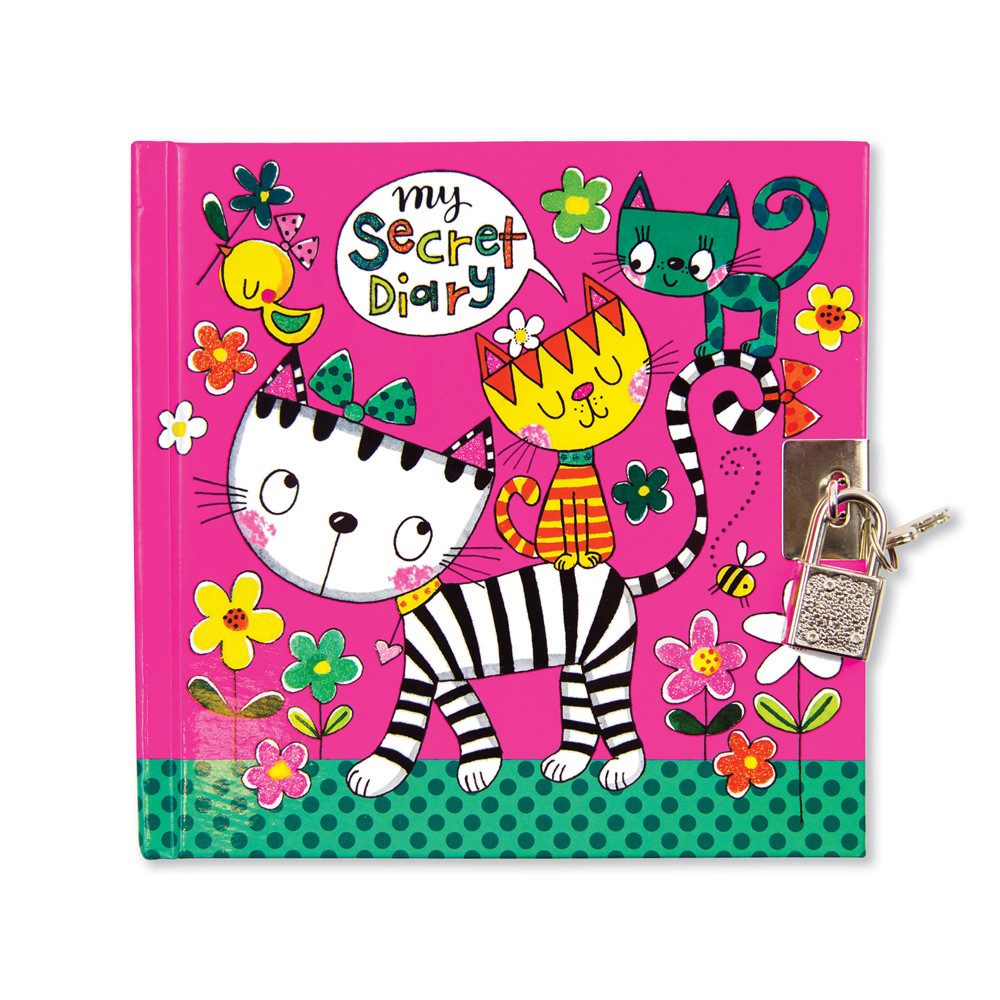 Partystrolche Tagebuch Tagebuch Katze 14 x 14 cm Rachel Ellen mit Glittereffekt Rachel Ellen, Glittereffekt