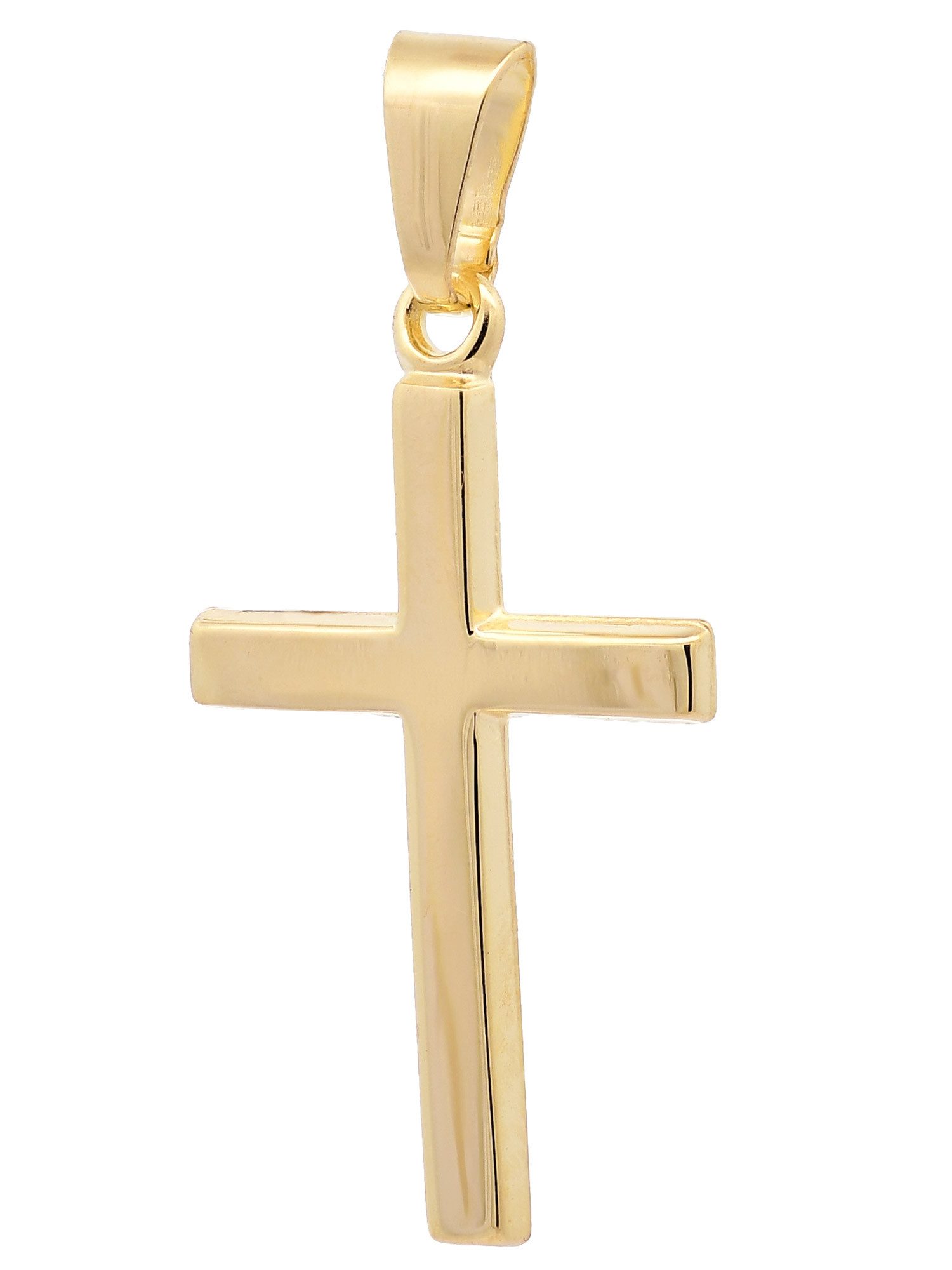 Kettenanhänger Kettenanhänger Gold Anhänger Kreuz massiv 585 - 14 Karat Gold