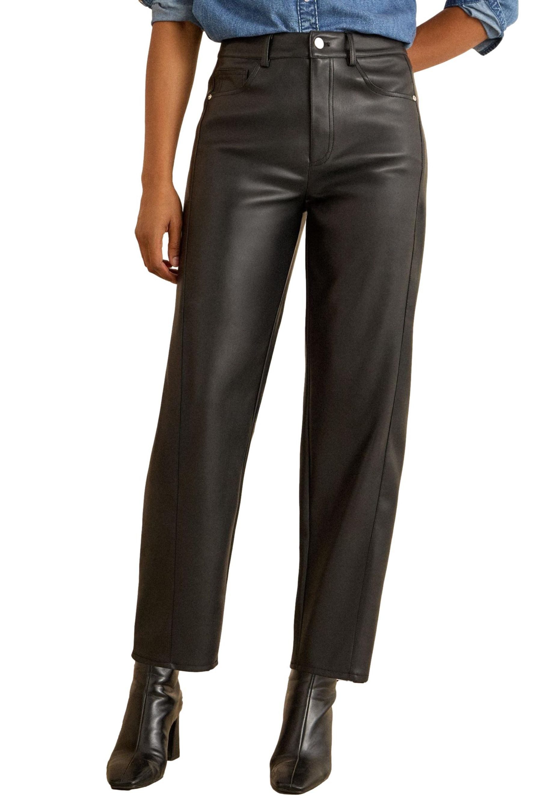 Lederimitathose Love & Roses Kunstlederhose mit Barrel-Bein