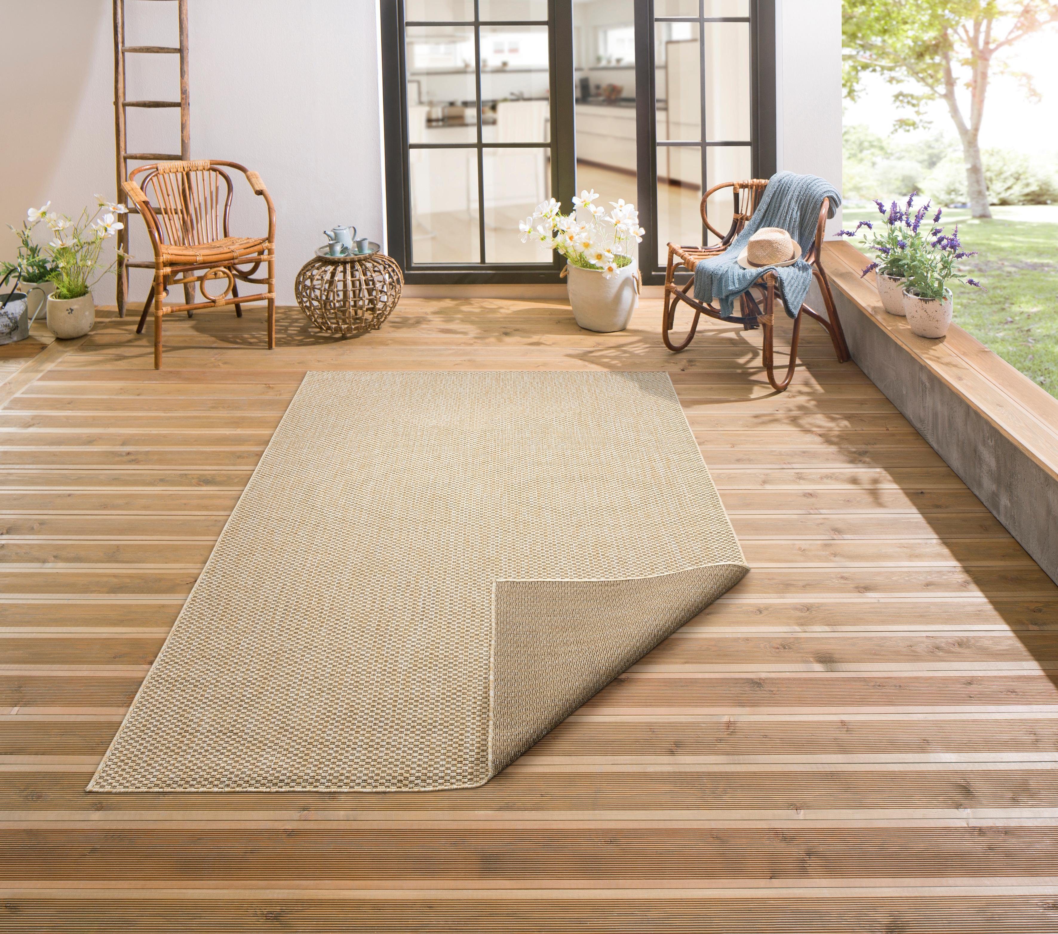 Teppich Rhodos, my home, rechteckig, Höhe: 3 mm, In-und Outdoor geeignet, Sisal-Optik, Wetterfest & UV-beständig beige
