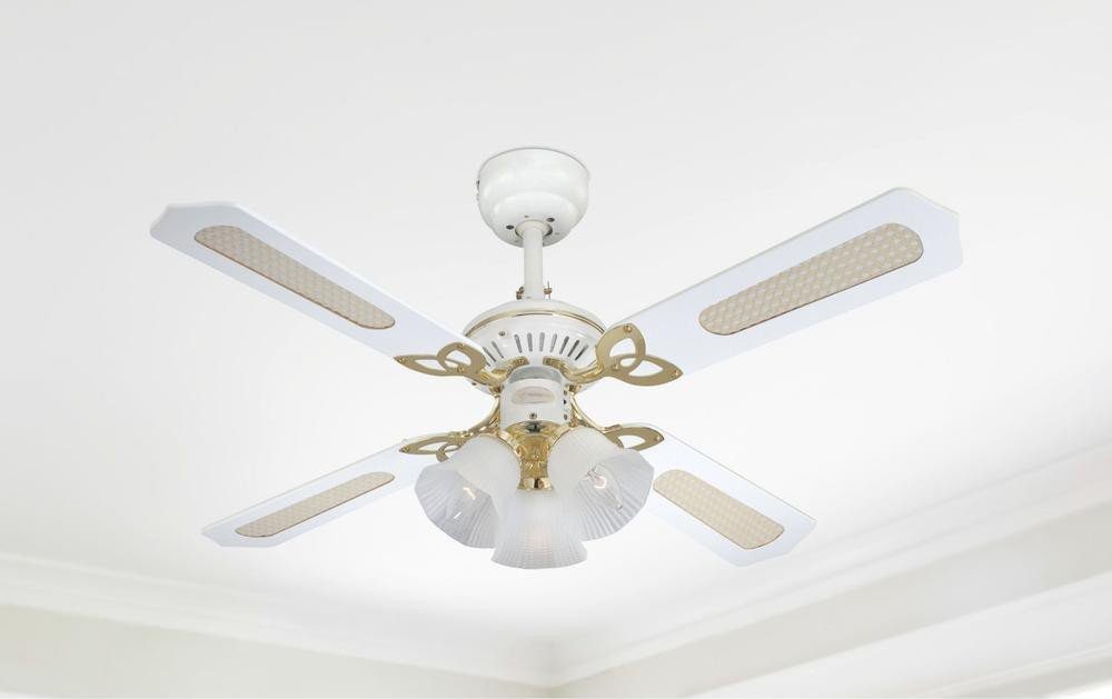 Westinghouse Deckenventilator Deckenventilator Princess Trio Weiß 105 cm, Mit Zugschnur