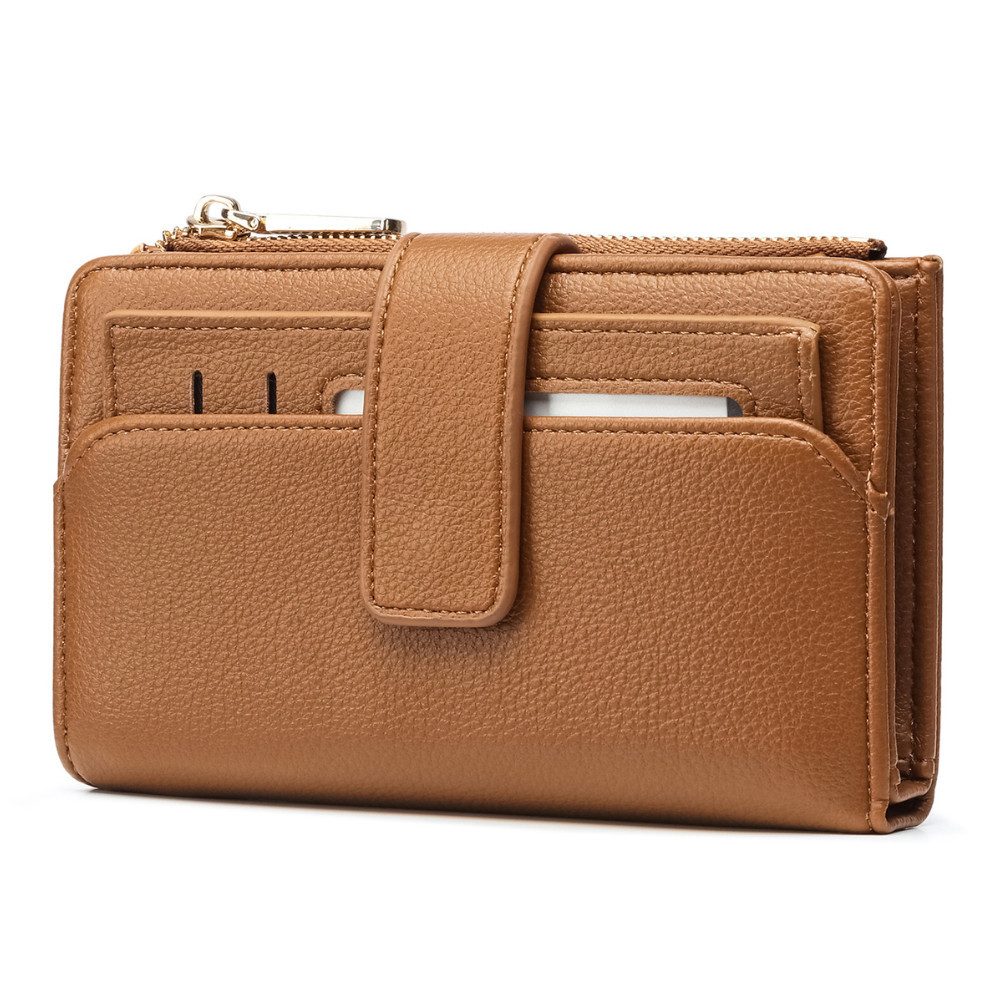 Frentree Geldbörse Damen Portemonnaie RFID Schutz Kartenetui groß, mit Reißverschluss, viel Platz, herausnehmbares Etui & Geschenkbox