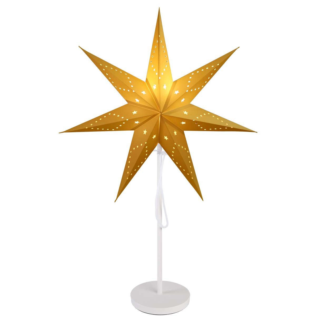 Salcar LED Stern LED Dekolicht Weihnachtsstern Papierstern-Lichterkette Beleuchtete, 35cm Schreibtischlampe, Dekoration Sterne Warmweiß 35cm