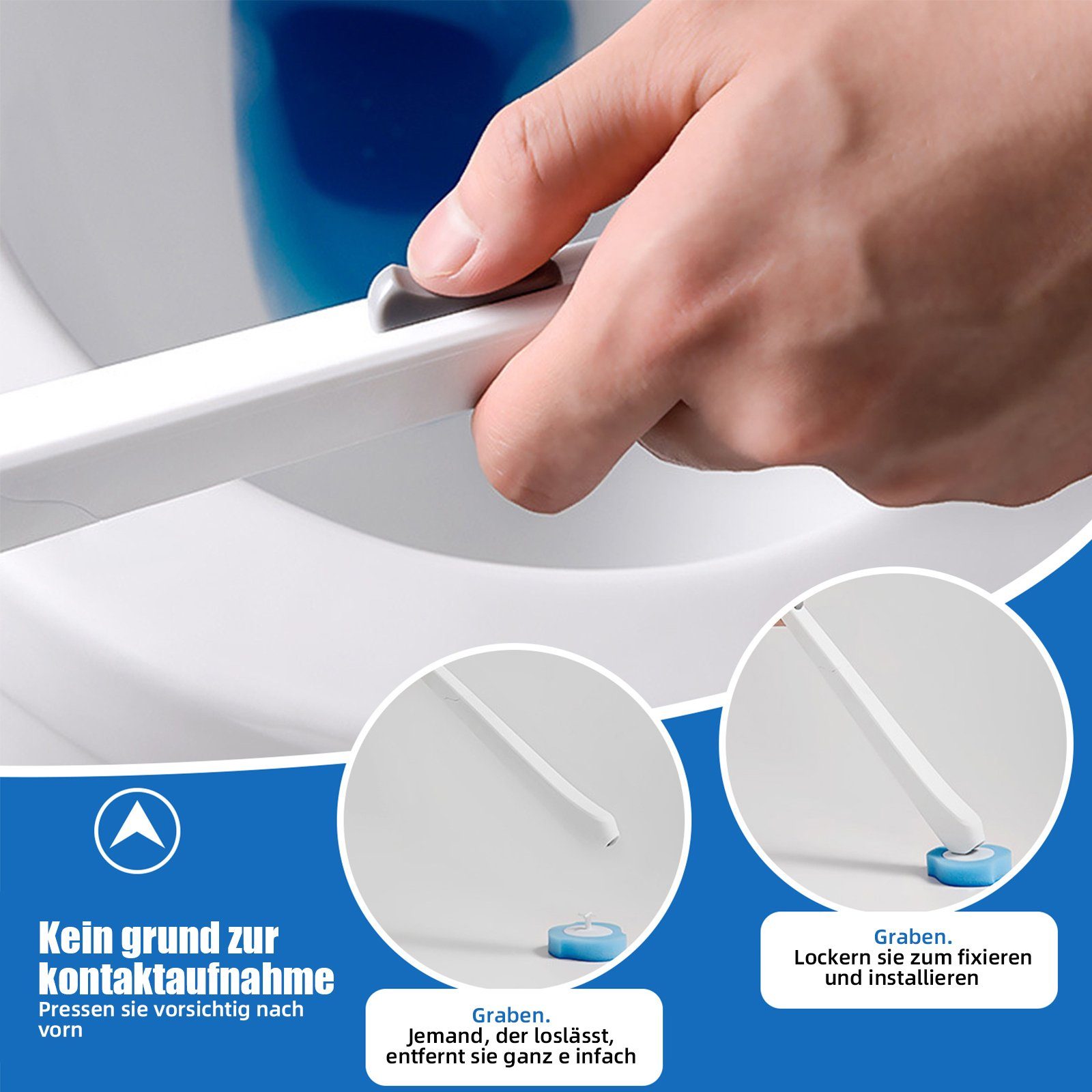 Flip-Top-Design den Bürstenkopf, Einweg-Toilettenbürsten-Set Reinigungsbürsten-Set Haushalt, Rotierender für TWSOUL