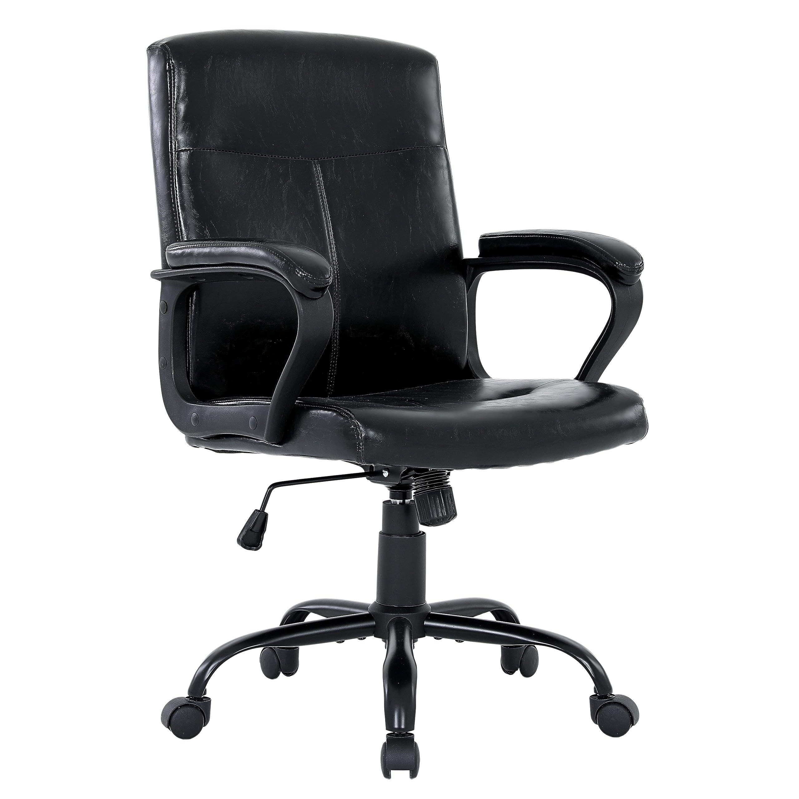 AISALL Bürostuhl Ergonomischer Retro-Polsterstuhl, Для шефа, Schreibtischstuhl (1 St), Drehstuhl Computerstuhl, schwarzes PU-Material
