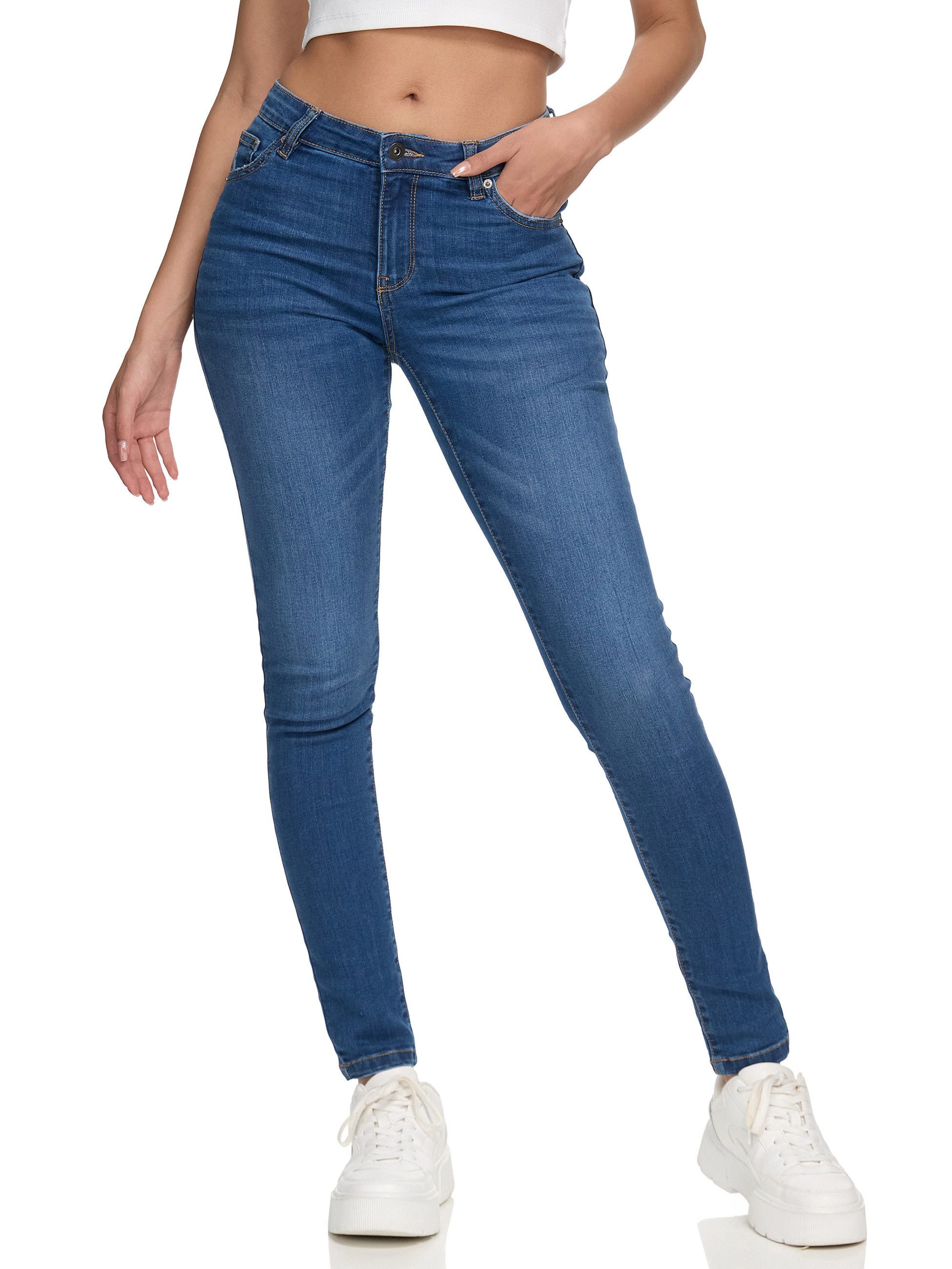 REPUBLIX Stretch-Jeans Tori Damen Mid Waist Stretch Denim Jeans Basic