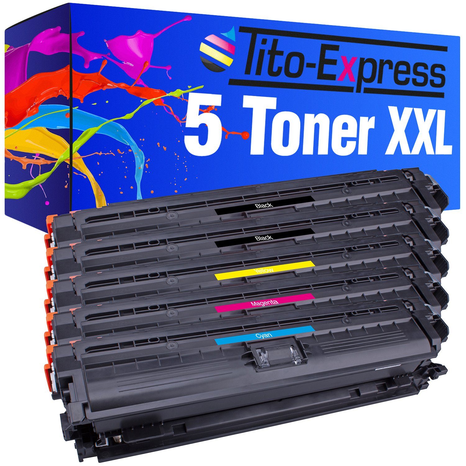 Tito-Express Tonerpatrone CE341A CE CE342A 5er ersetzt Laserjet Set M775dn 700 HP HP M775f für MFP A Color M775z 340 MFP M775 HP CE343A, Enterprise HP