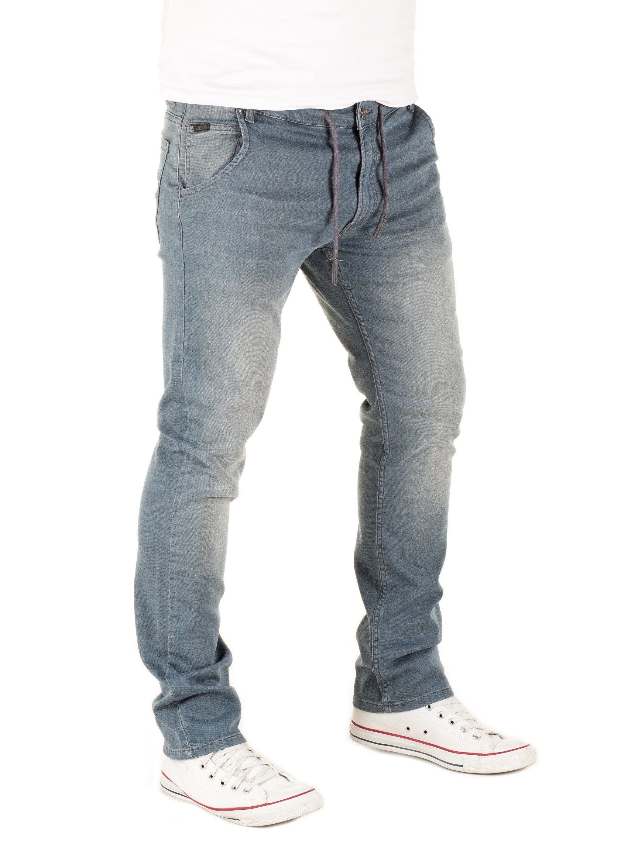 WOTEGA Slim-fit-Jeans Herren Jogginghose in Jeans-Look Joshua Stretch Hose in Jogging Jeans Sweathosen Denim