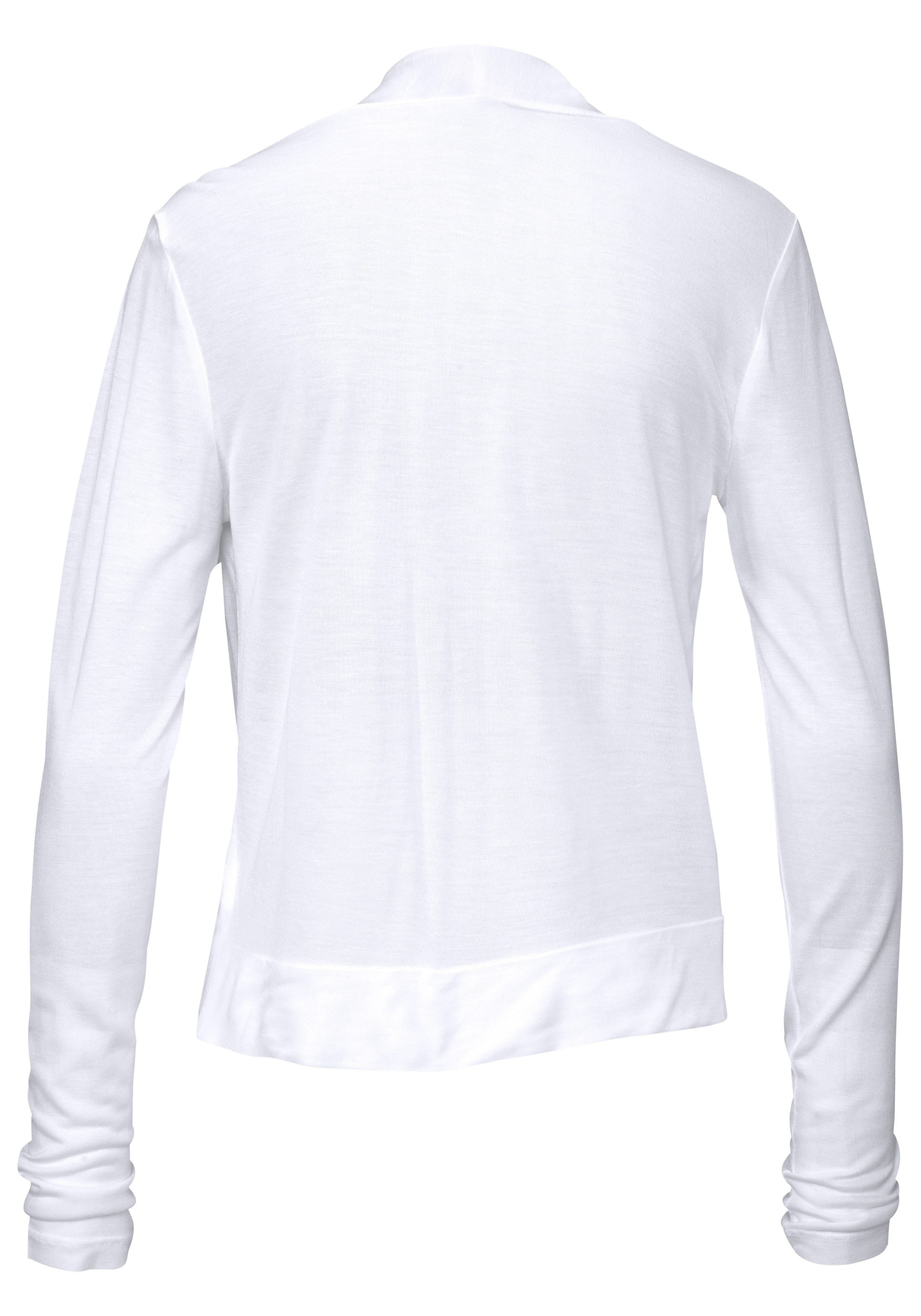 LASCANA Shirtjacke Form offener in weiß