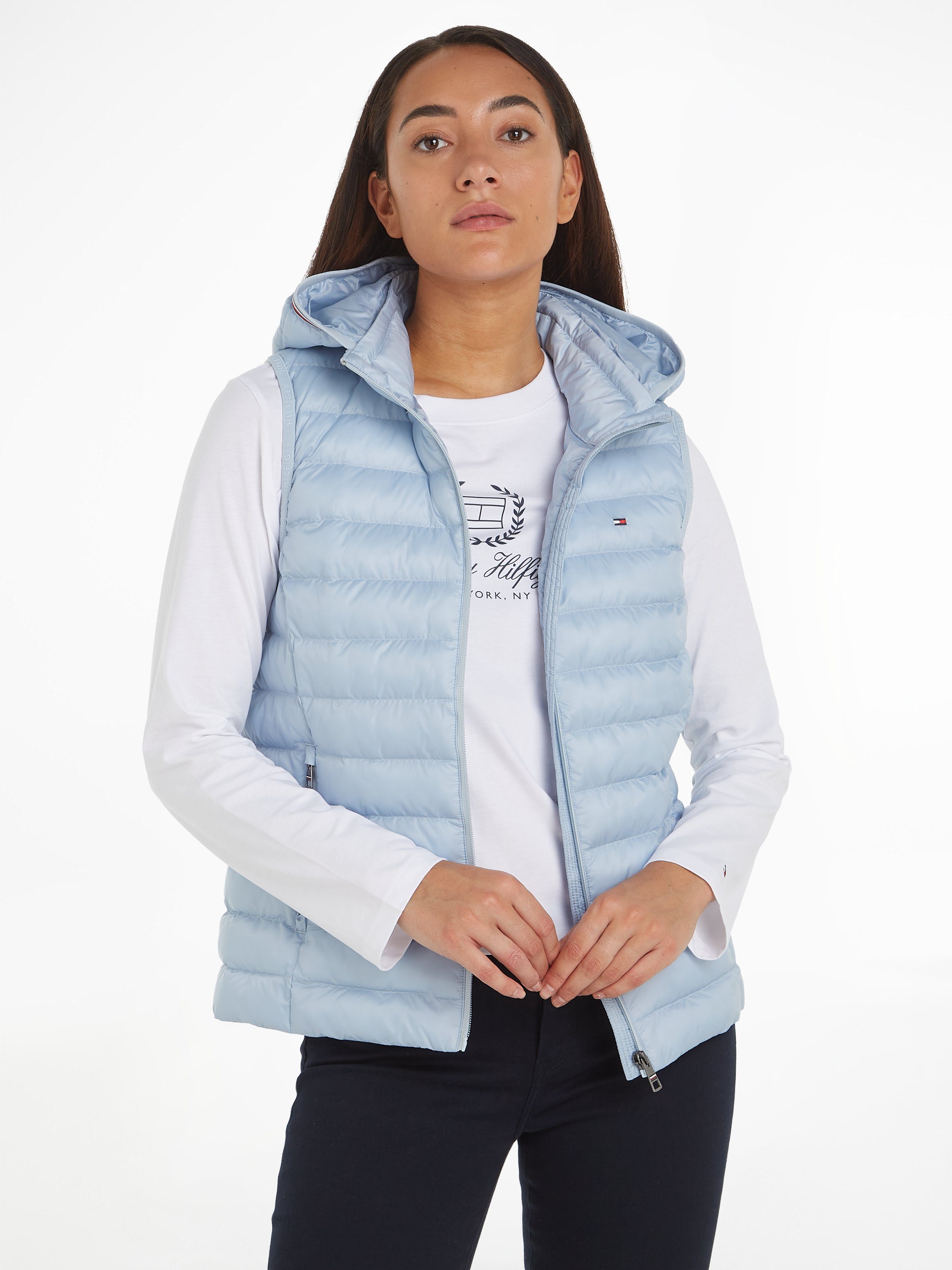 Tommy Hilfiger Steppweste LW PADDED GLOBAL STRIPE VEST mit Elastic-Band