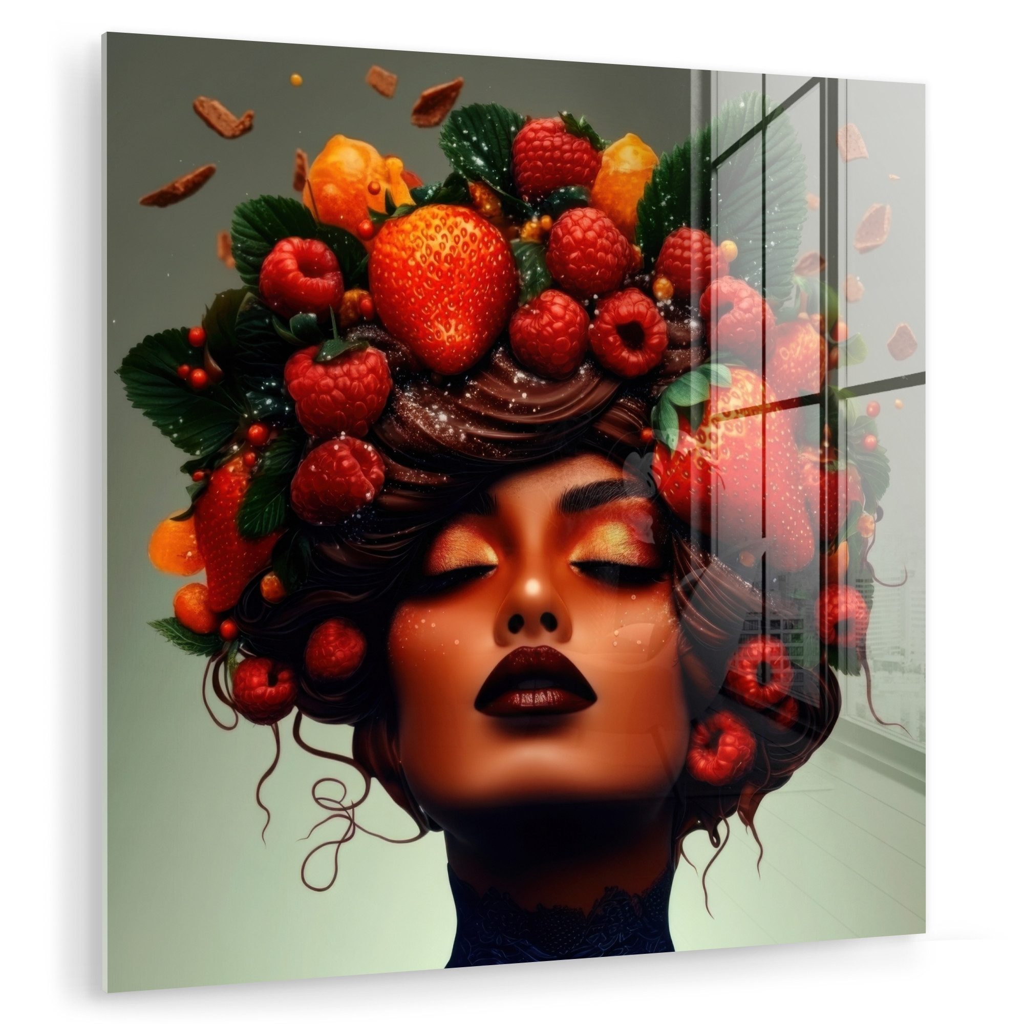 MuchoWow Acrylglasbild Frau - Schokolade - günstig online kaufen