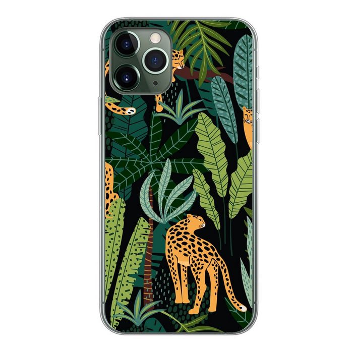 MuchoWow Handyhülle Dschungel - Panther - Muster - Jungen - Mädchen - Pflanzen Handyhülle Apple iPhone 11 Pro Smartphone-Bumper Print Handy