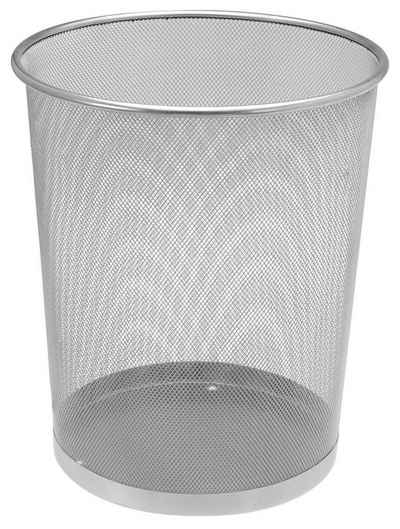 Spetebo Papierkorb Papierkorb Metall 18 Liter - silber, rostbeständiger Mülleimer