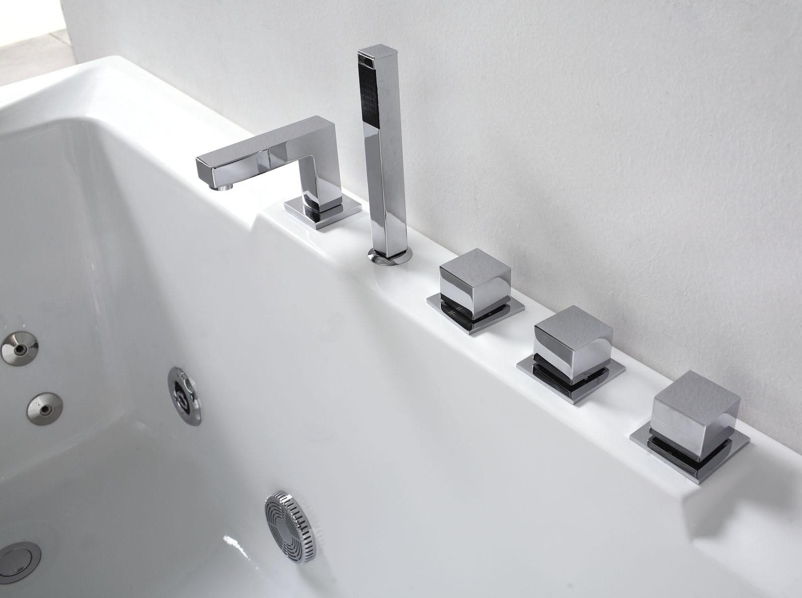 Duwilux Whirlpool-Badewanne Whirlpool 1 Per 180x90 Denver Badewanne Whirlwanne VOLLAUSSTATTUNG, (1-tlg), Heizung