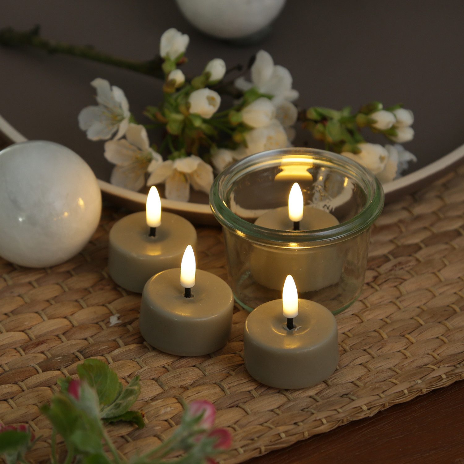 Deluxe Homeart LED-Kerze LED Mini Teelichter Mia flackernd mit Batterien D: günstig online kaufen