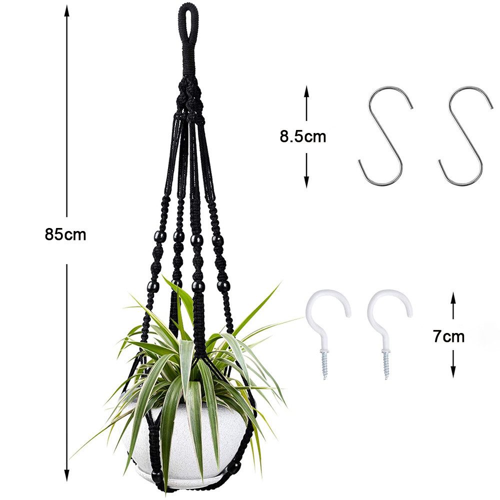 TUWENA Blumenampel 2-teiliges Pflanzenregal mit 4 Haken, gewebter Blumenampel