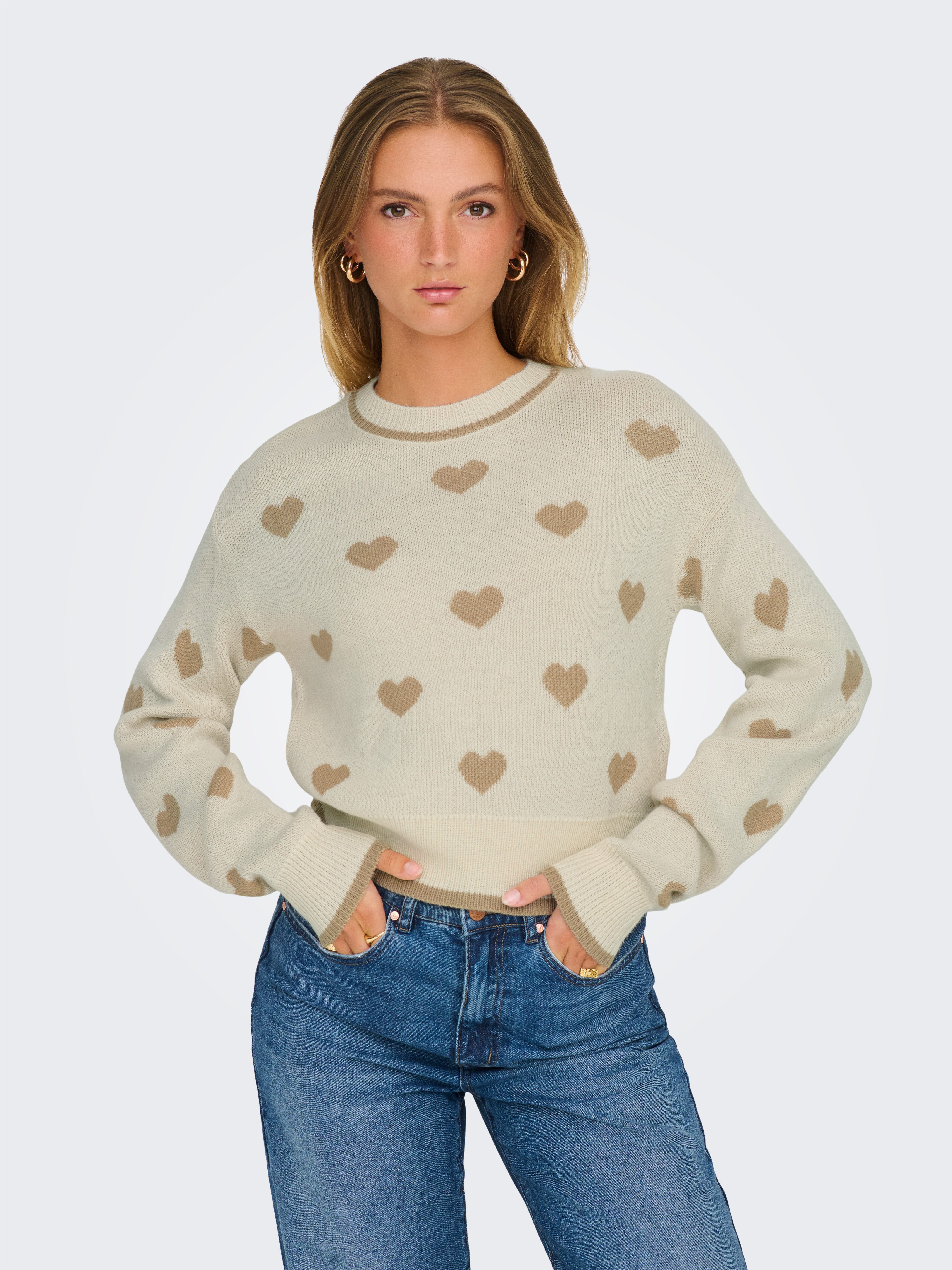 JDY Rundhalspullover JDYROMANCE L/S JACQ. PULLOVER günstig online kaufen