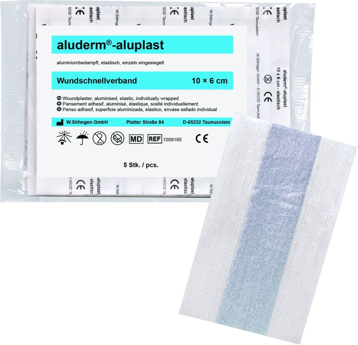 Söhngen Erste-Hilfe-Set Wundpflaster aluderm-aluplast elastisch 50x6cm
