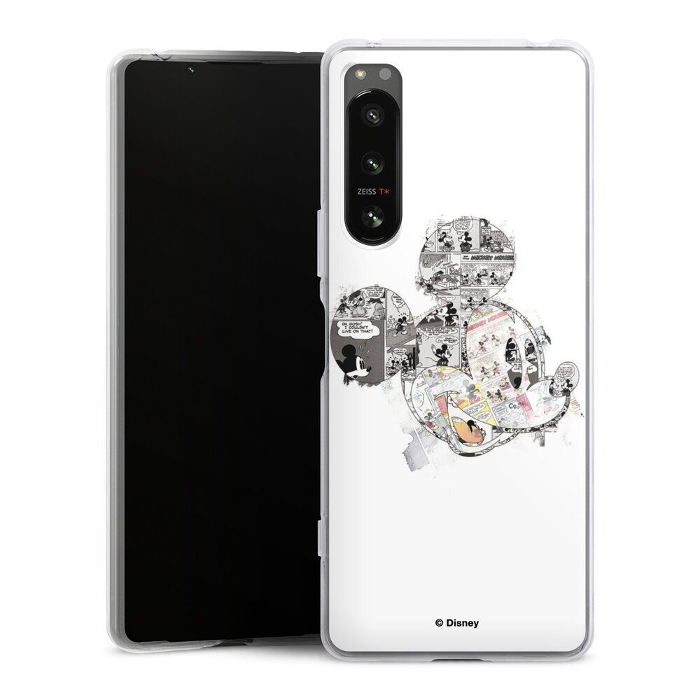 DeinDesign Handyhülle Mickey Mouse Offizielles Lizenzprodukt Disney Mickey Mouse - Collage, Sony Xperia 5 IV Silikon Hülle Bumper Case Handy Schutzhülle