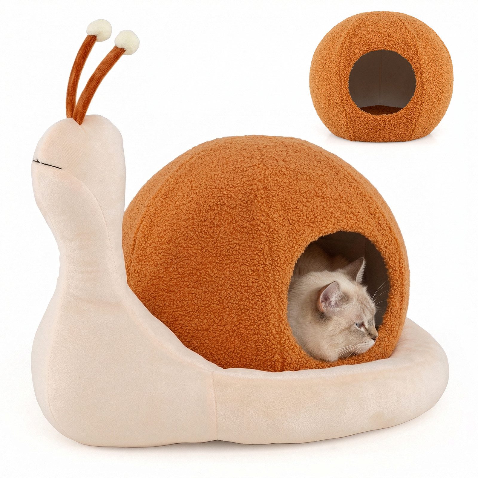 COSTWAY Tierhaus, Katzenbett, Katzenhöhle, mit abnehmbarem Kissen
