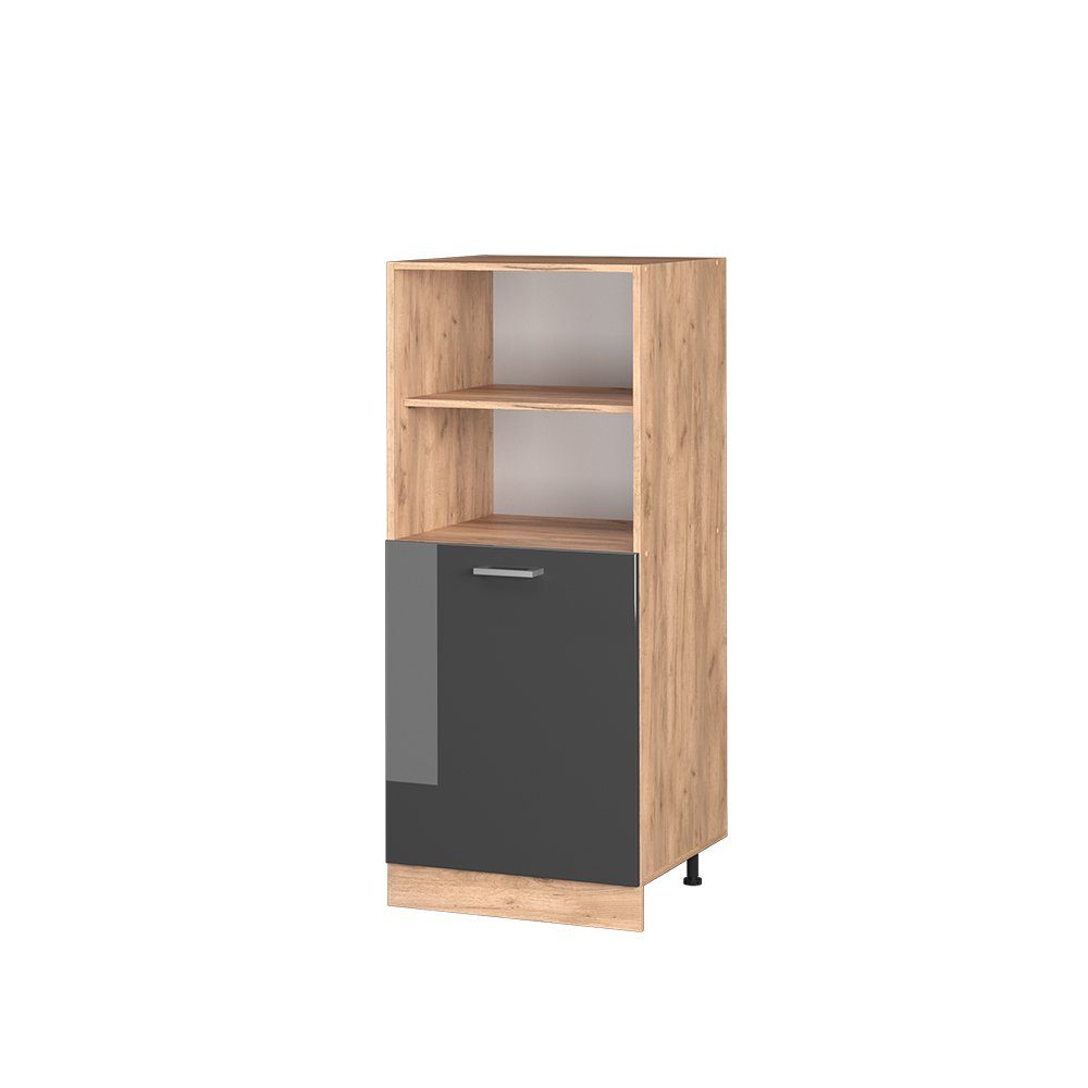 Vicco Backofenumbauschrank Küchenhochschrank R-Line 60 cm Eiche Anthrazit kleine Tür Eiche Anthrazit | braun