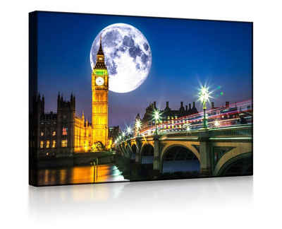 lightbox-multicolor LED-Bild »Big Ben vor großen Mond in London«