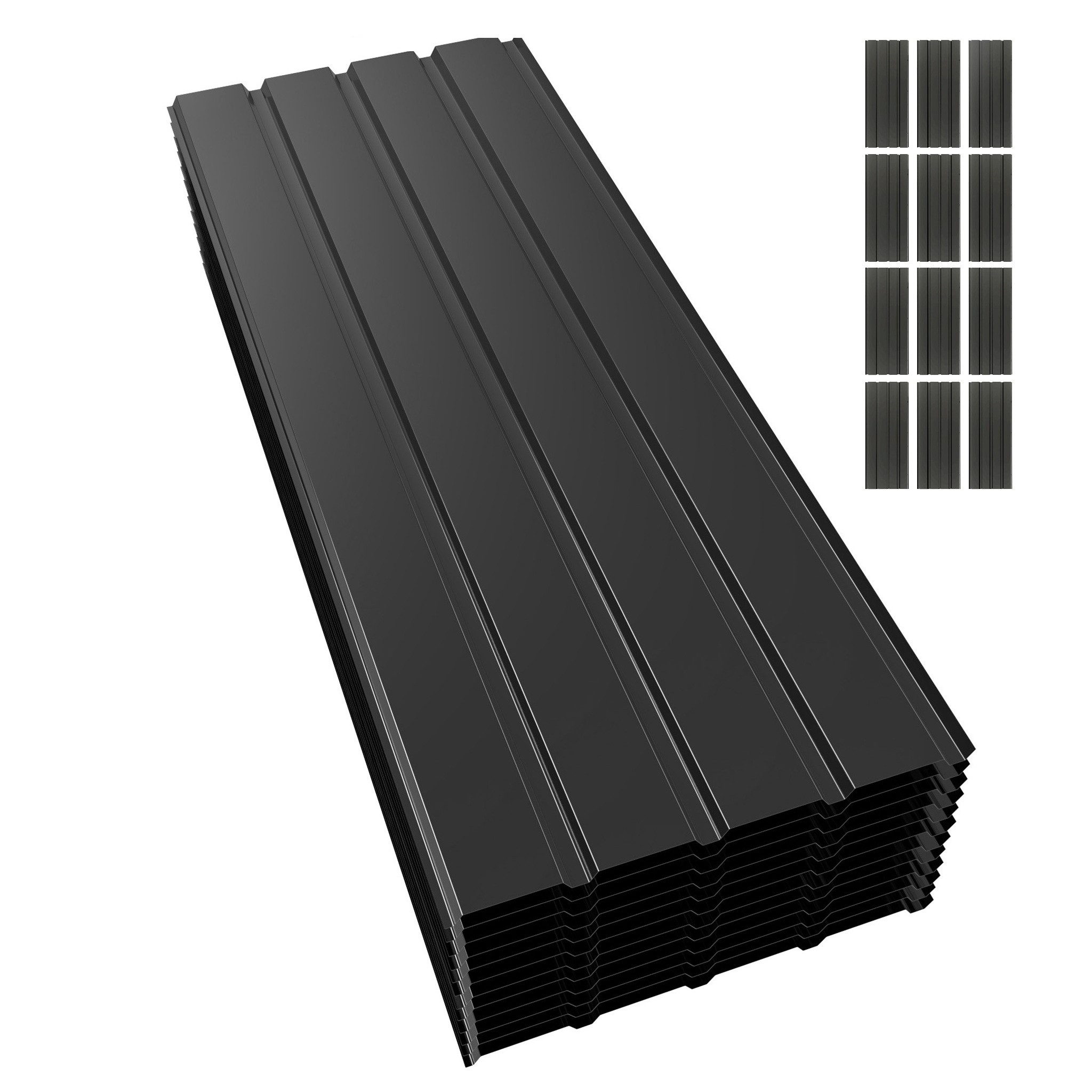 Mondeer Wellplatte Dachplatten(12-tlg), (12-St), 12x Trapezblech 115cm x 45cm verzinkt Profilblech Dachblech