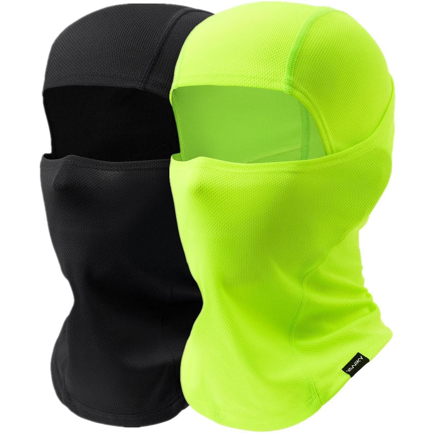 LuxusKollektion Sturmhaube Sturmhaube Balaclava UV Schutz Herren Schwarz+Fluoreszierendes Grün