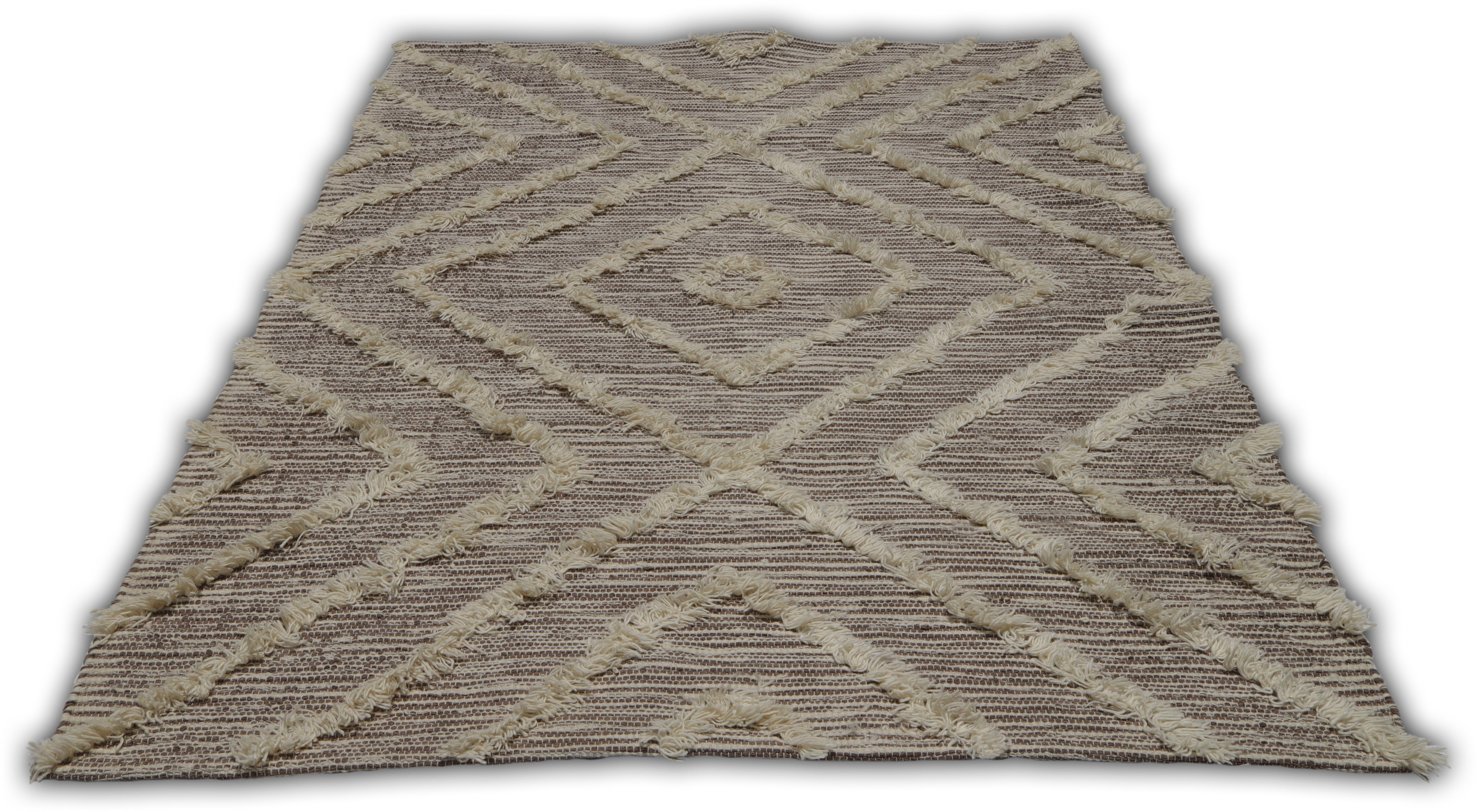 Teppich Kanja, 9 Berber-Optik, mm, sand weiche Look, Haptik, Rauten-Design my home, Boho Höhe: rechteckig