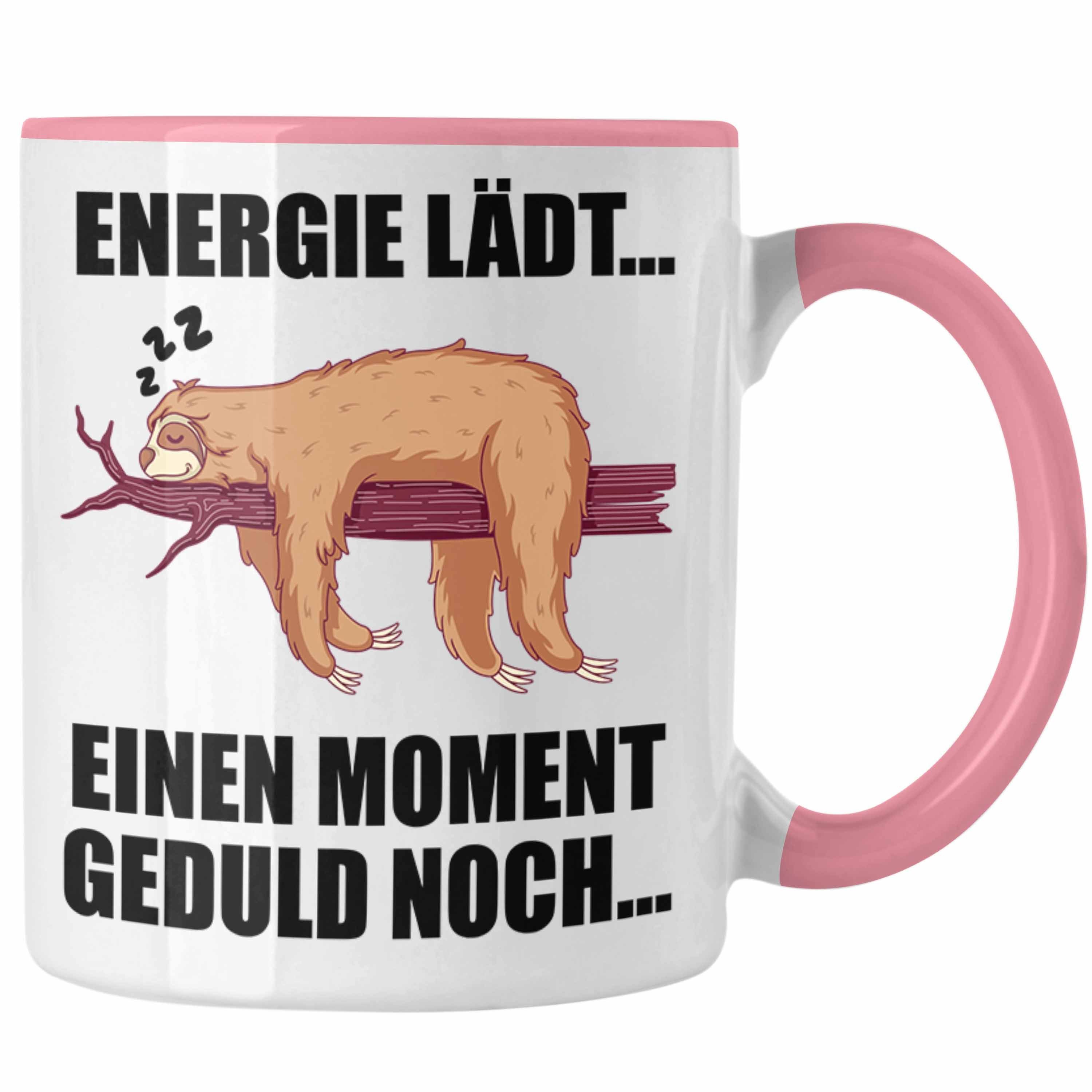 Trendation Tasse Trendation - Faultier Tasse mit Spruch Geschenk Arbeitskollege Kollege Kaffeetasse Frauen Männer Rosa