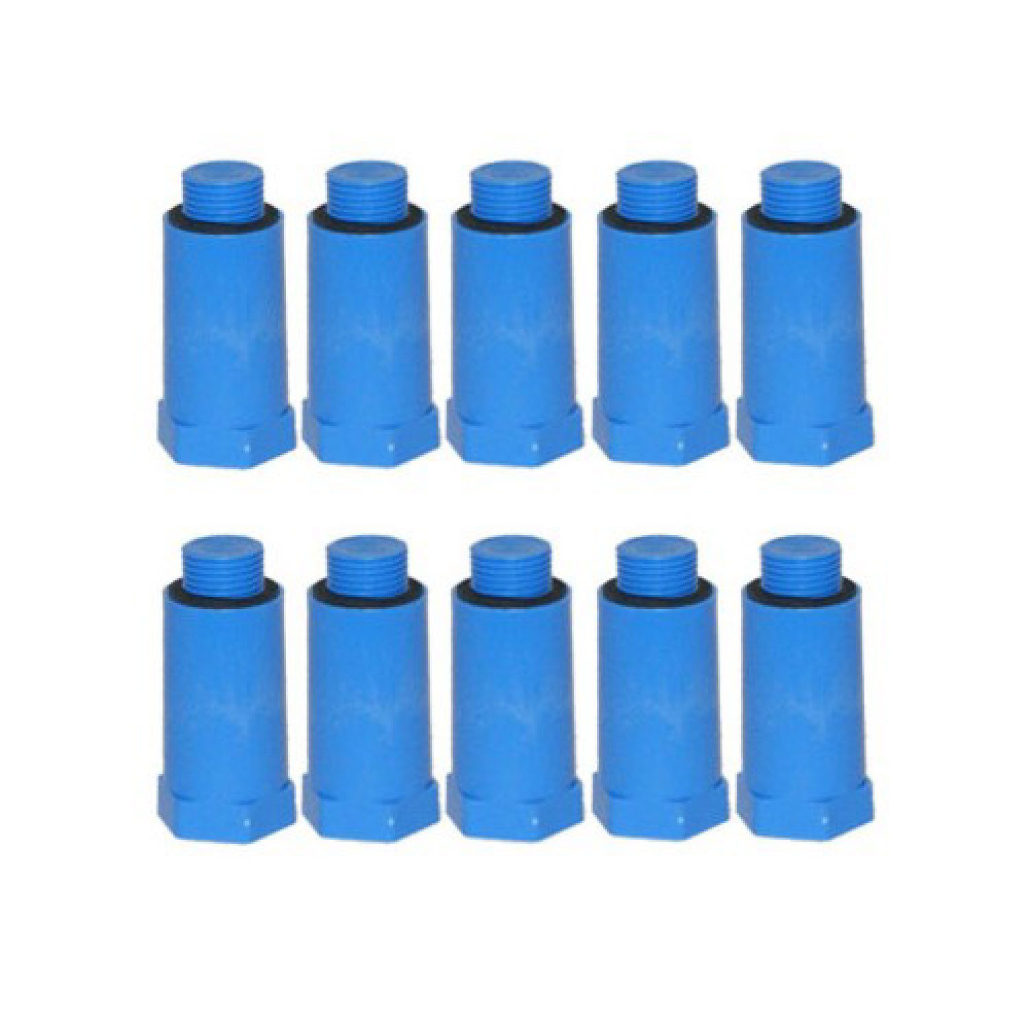 Haas Otto Gewindefitting 10x Baustopfen 1/2 Zoll blau Abdrückstopfen mit Kunststoffgewinde