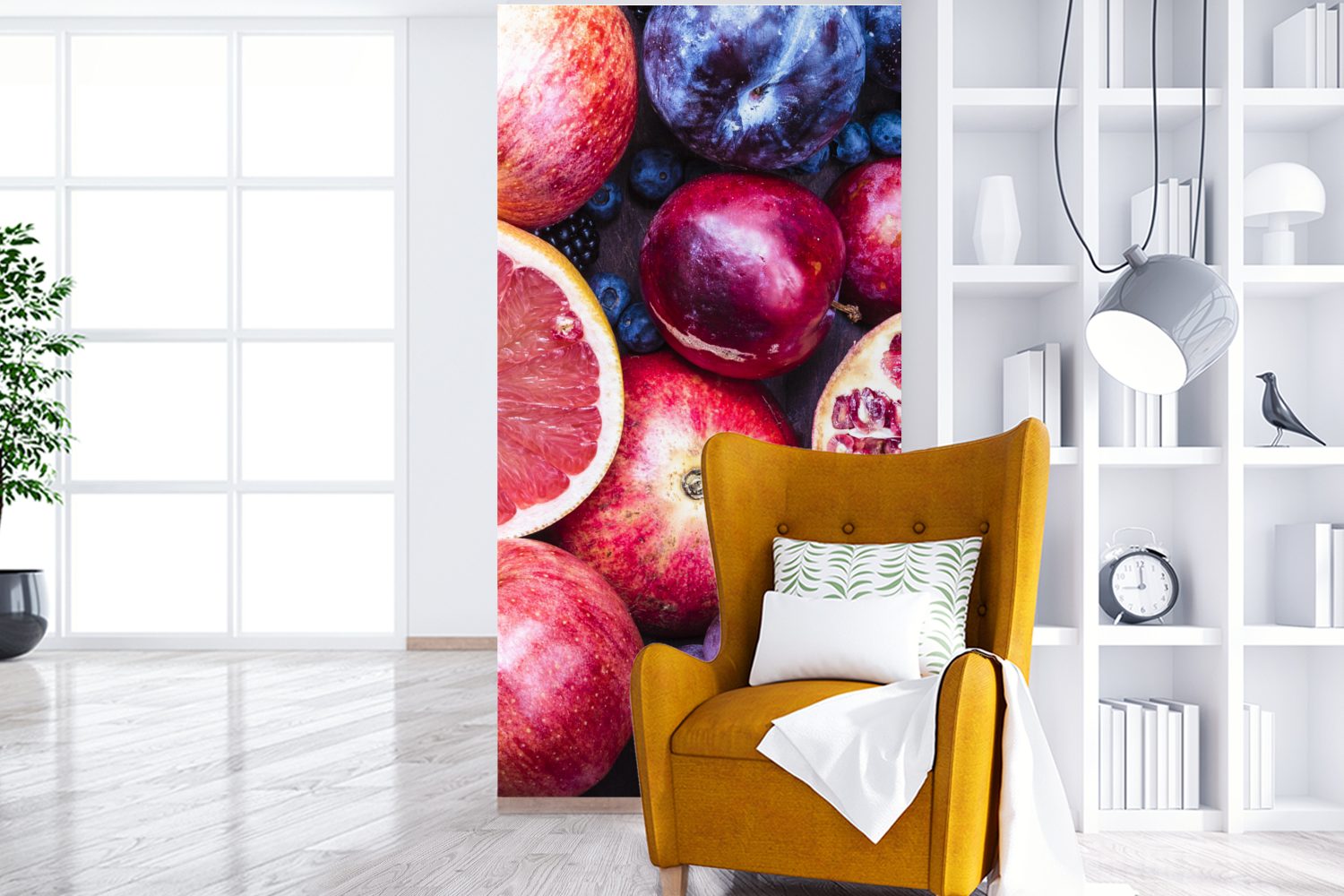 Obst Küche, Vliestapete MuchoWow Regenbogen bedruckt, St), Fototapete Farben, Fototapete - (2 Matt, Schlafzimmer Wohnzimmer für -