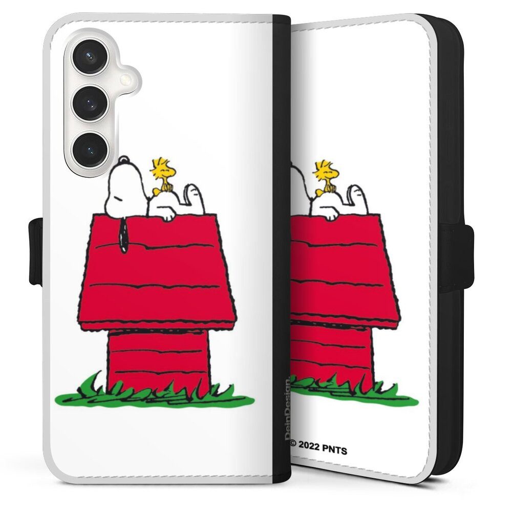 DeinDesign Handyhülle Snoopy Offizielles Lizenzprodukt Peanuts Snoopy and Woodstock Classic, Samsung Galaxy S24 FE 5G Hülle Handy Flip Case Wallet Cover