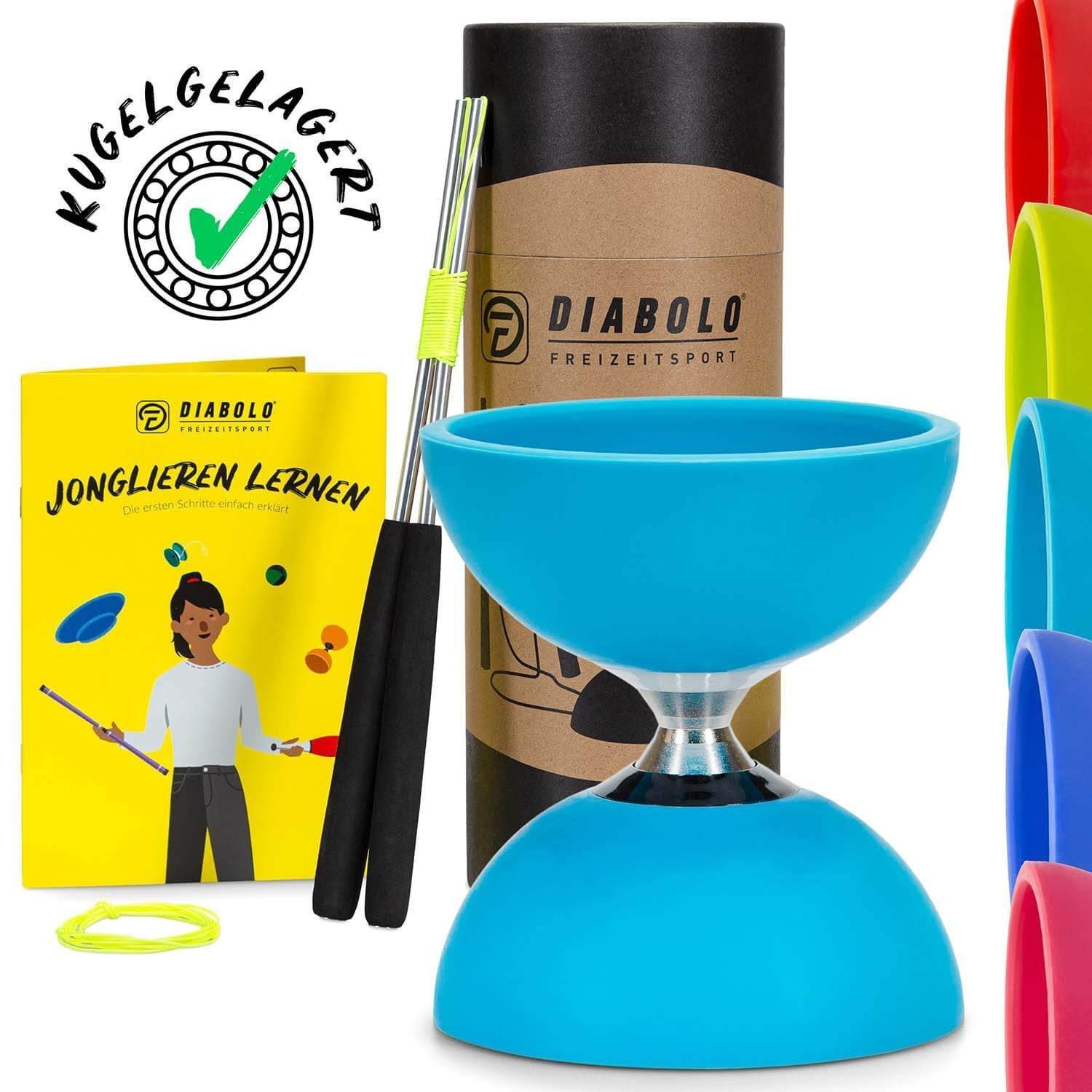Diabolo Set Pro - inkl. Alu-Handstäben, Ersatzschnur, Anleitung
