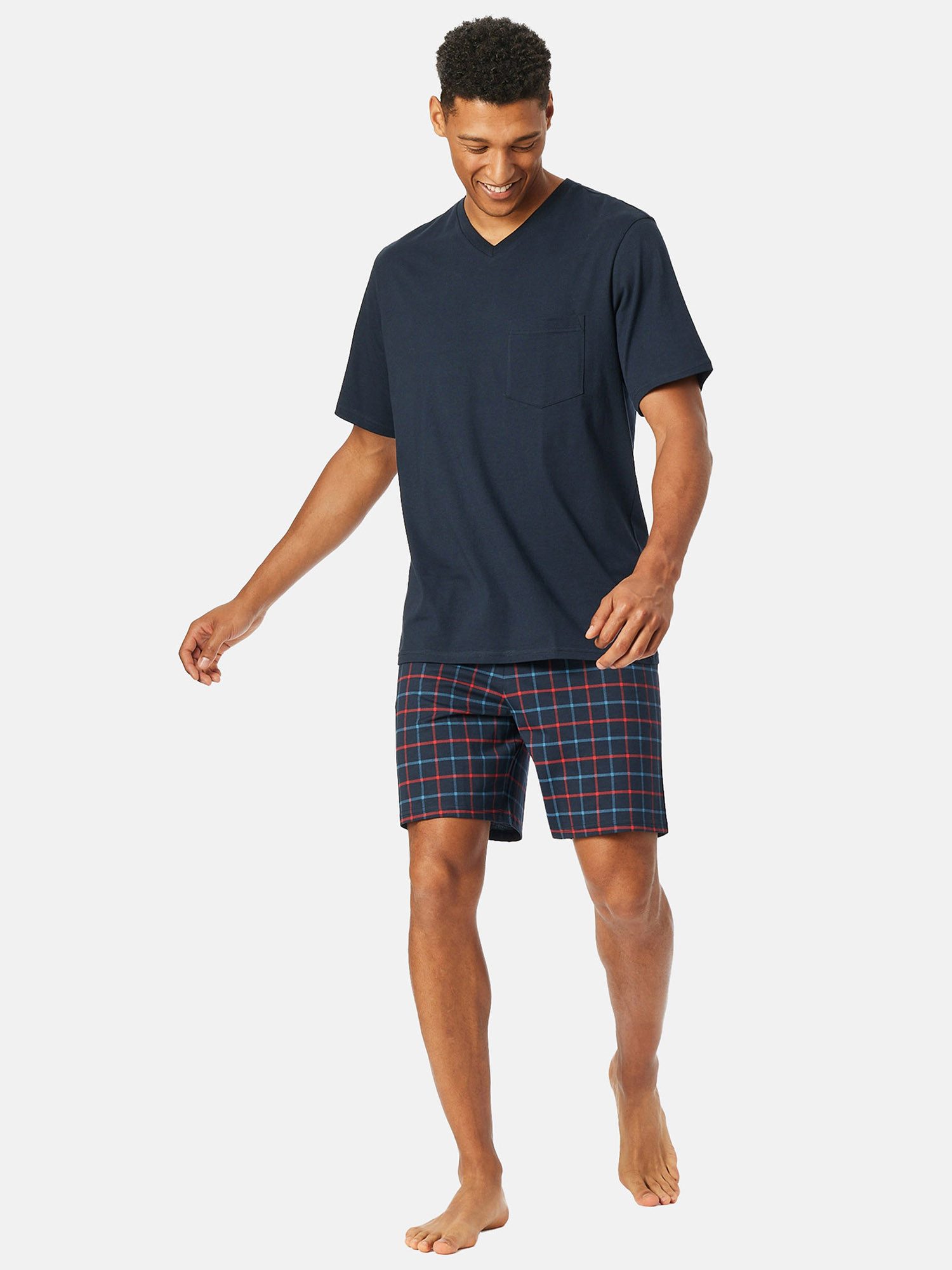 Schiesser Pyjama V-Ausschnitt - Comfort Essentials günstig online kaufen