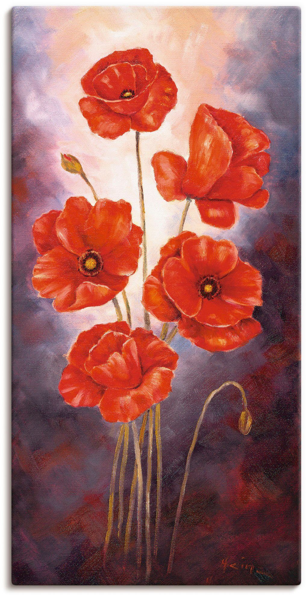 Artland Wandbild Mohn V, Blumen (1 St), als Leinwandbild, Poster in verschied. Größen