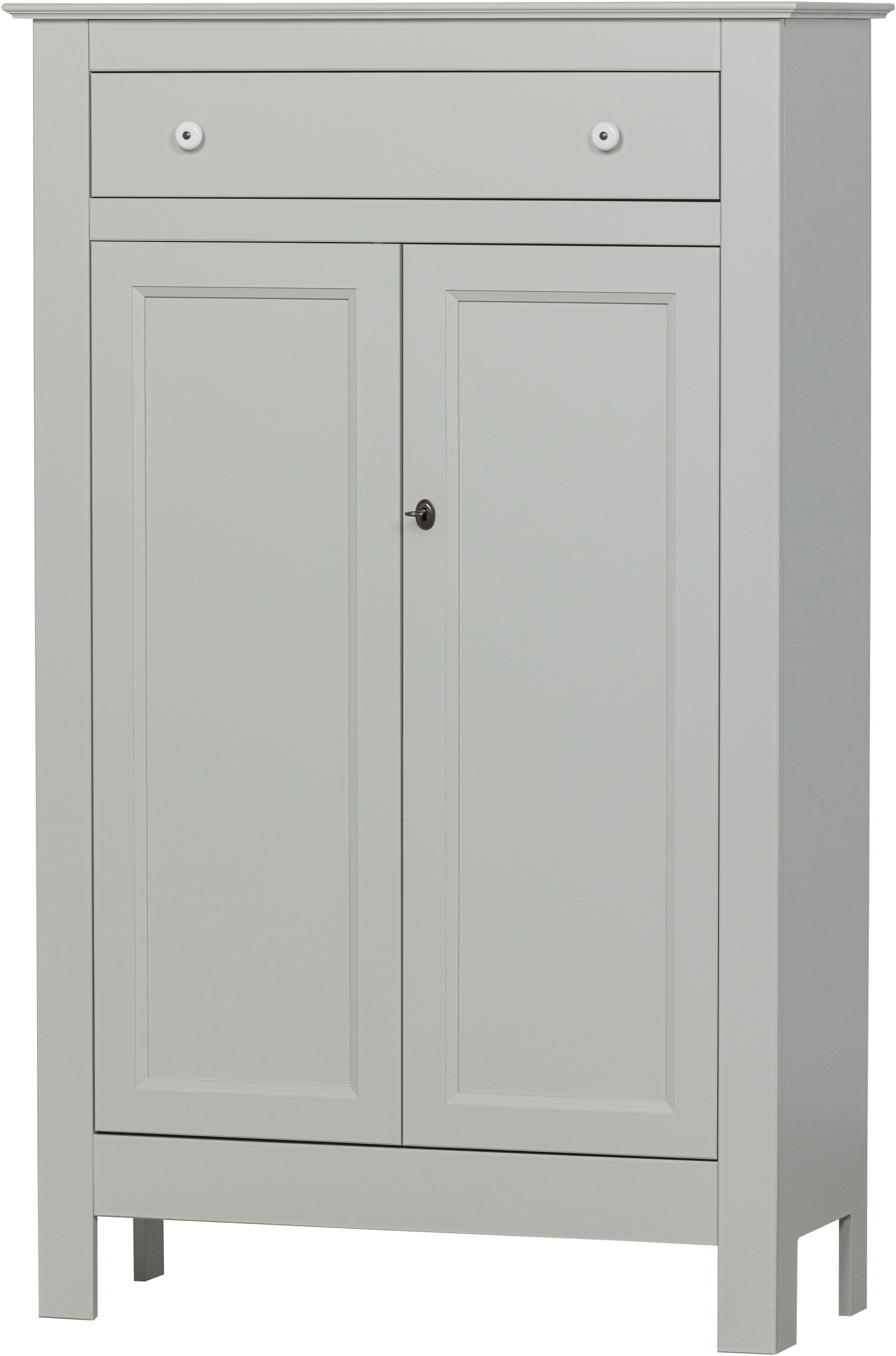 WOOOD Stauraumschrank Eva FSC®-Kiefernholz geschliffen, H 150 x B 93 x T 40 cm Tragkraft 15 kg pro Boden, MDF-Rückwand für Stabilität, Pfleigleicht