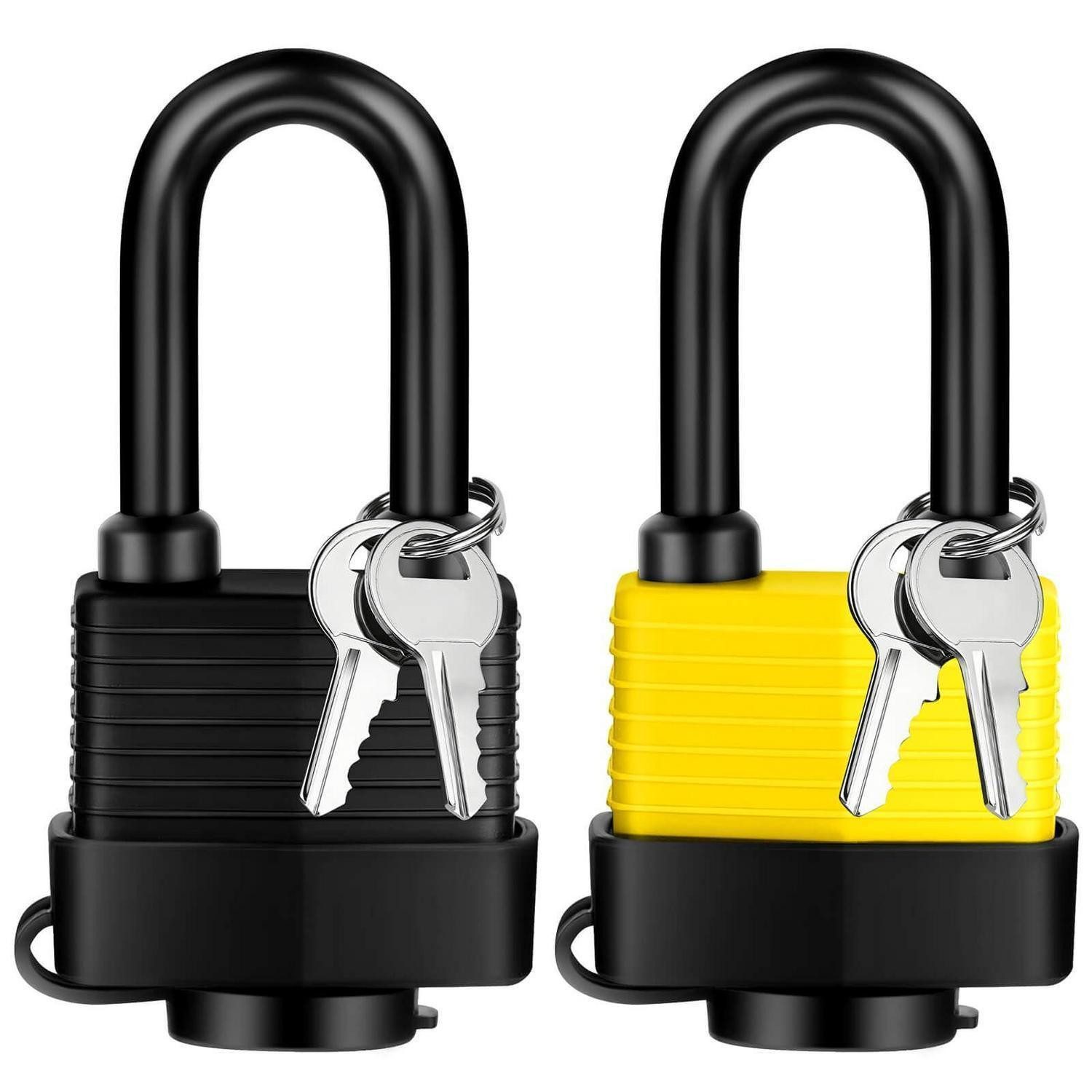 LuxusKollektion Vorhängeschloss Vorhängeschloss Gleichschließend Gelb/Schwarz 2er Set