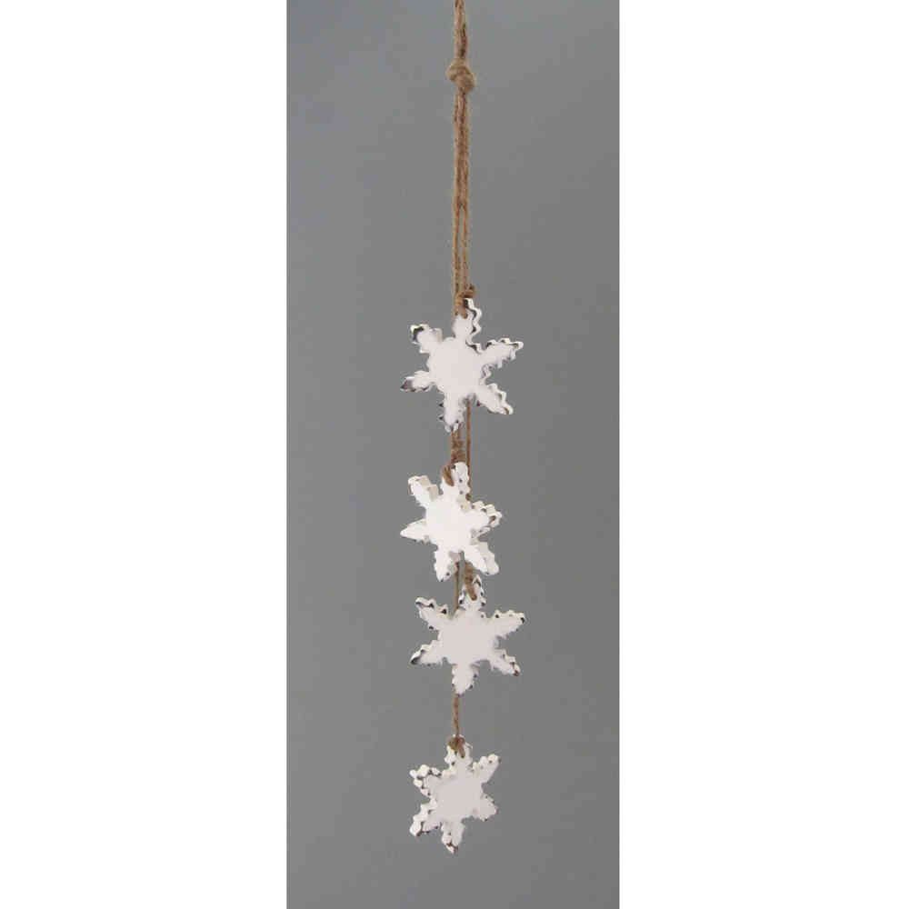 Gasper Hängedekoration HOLZ-SCHNEEFLOCKEN-HÄNGER. Ca 58cm.