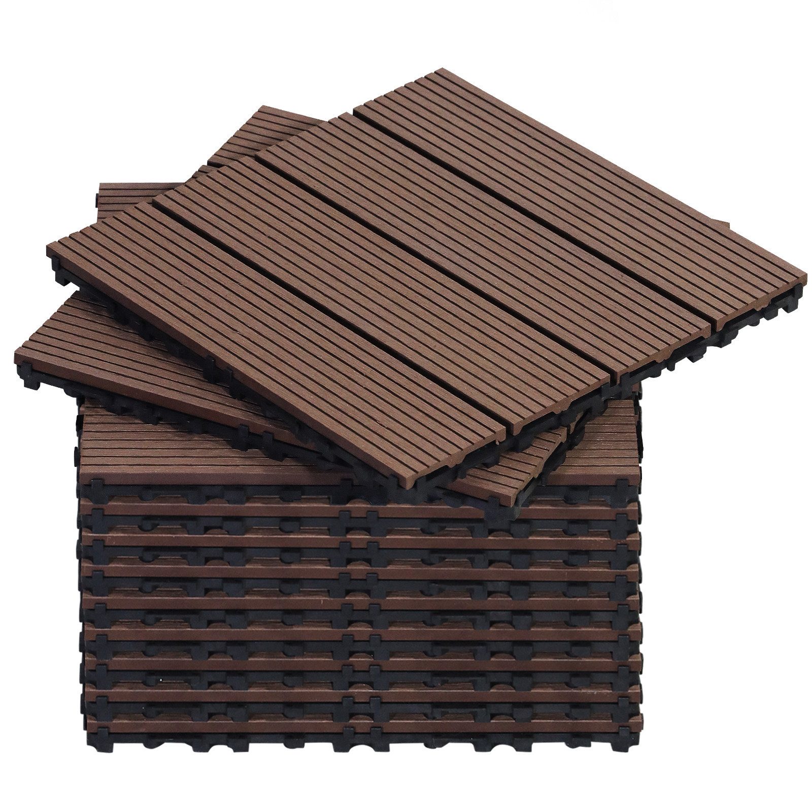 CCLIFE Terrassendielen CCLIFE WPC Terrassendielen, Balkon Boden, 30x30 cm, (11-St)