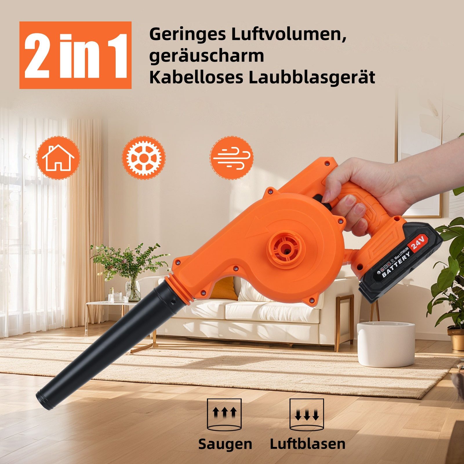 Rutaqian Akku-Laubbläser 2 Akkus und 1 günstig online kaufen